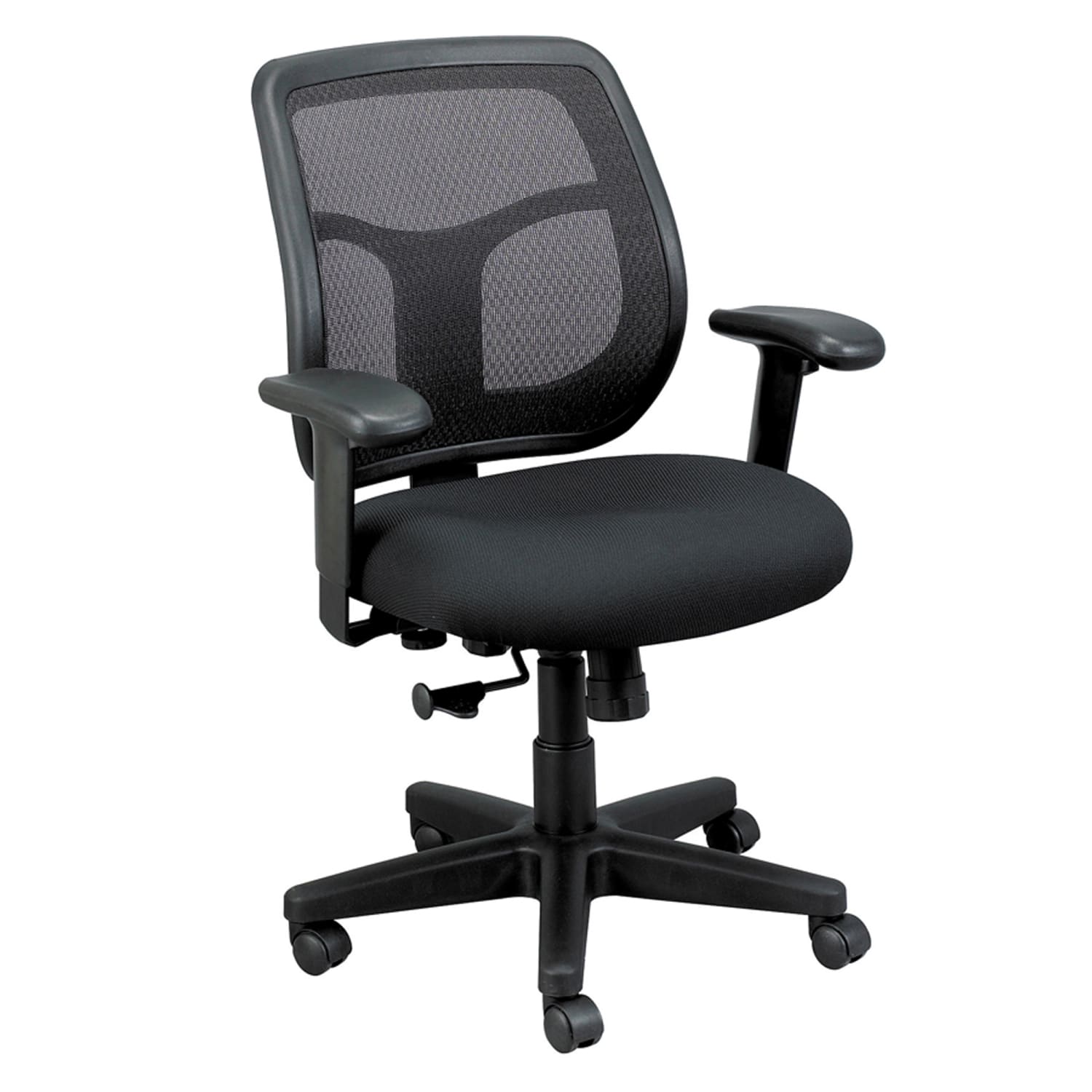 Raynor Eurotech Apollo Mesh/Fabric Synchro Tilt Task Chair, Black