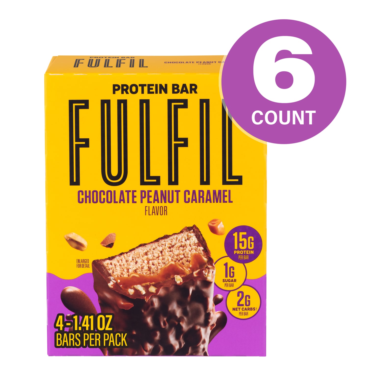 FULFIL Chocolate Peanut Caramel Flavor Vitamin & Protein Standard Bars, 1.41 Oz, Total Qty 24 - Image 3