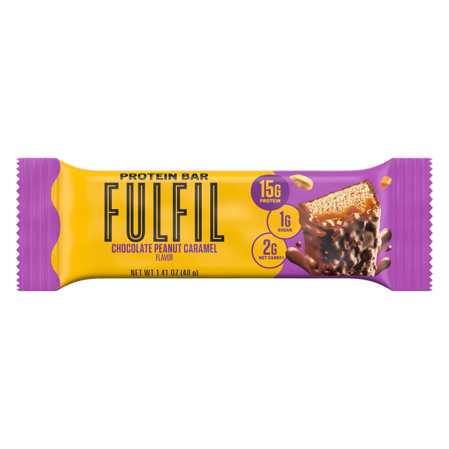 FULFIL Chocolate Peanut Caramel Flavor Vitamin & Protein Standard Bars, 1.41 Oz, Total Qty 24 - Image 4