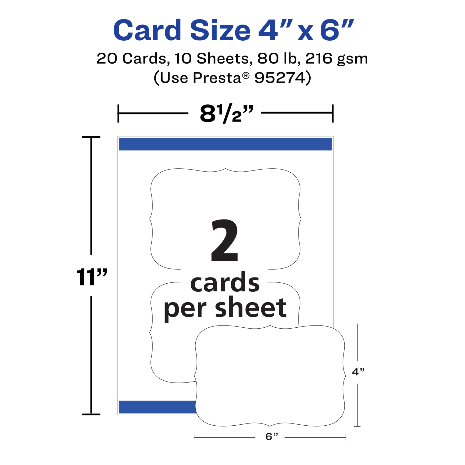 Avery Printable Postcards With Sure Feed Technology, 95274-MWC10, Rectangle Flourished Edge, 4in x 6in, Matte White, Pack Of 20 - Image 6