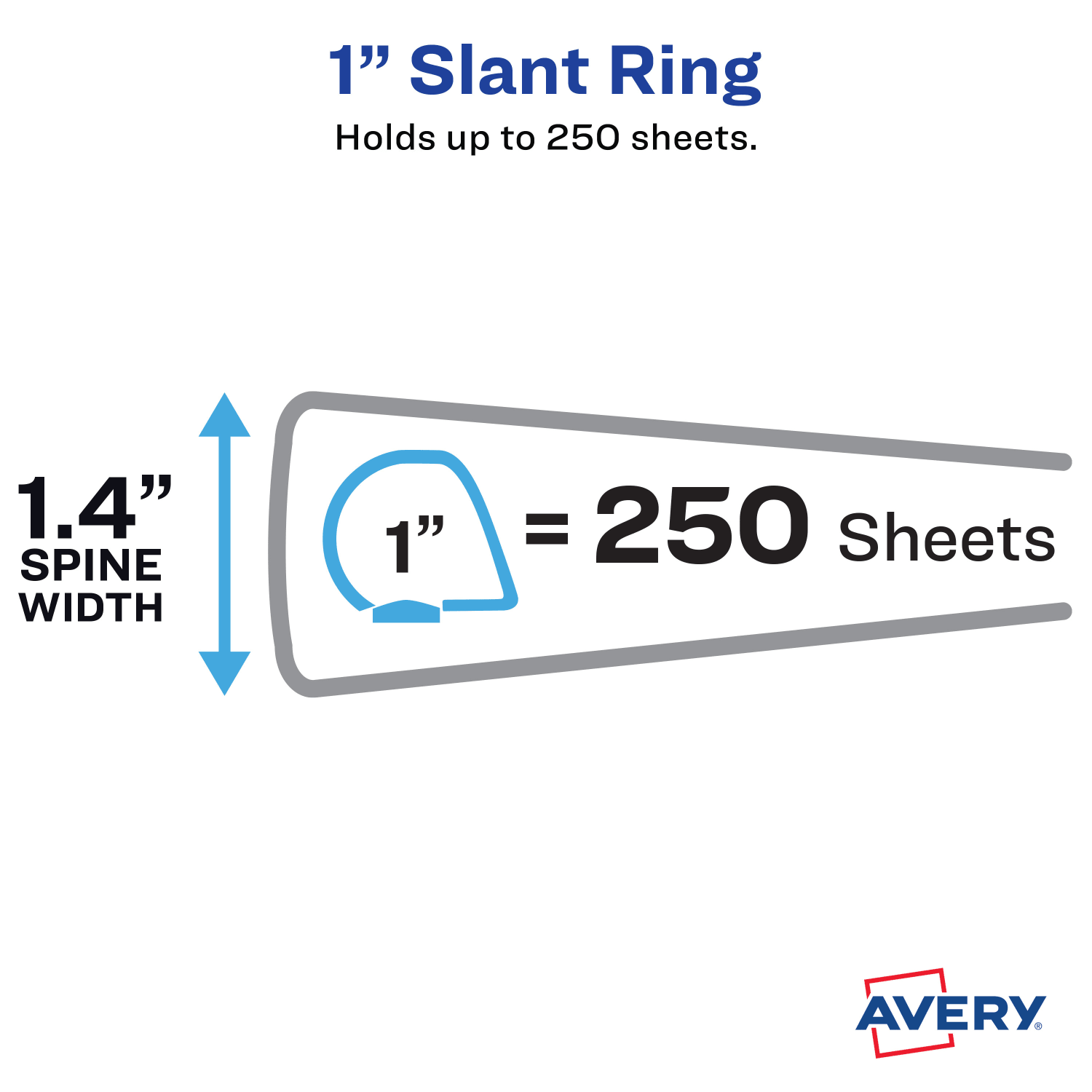 Avery 3-Ring Dual Color Heavy-Duty View Binder, 1in Slant Rings, 49% Recycled, Pool Blue/Lavender - Image 4