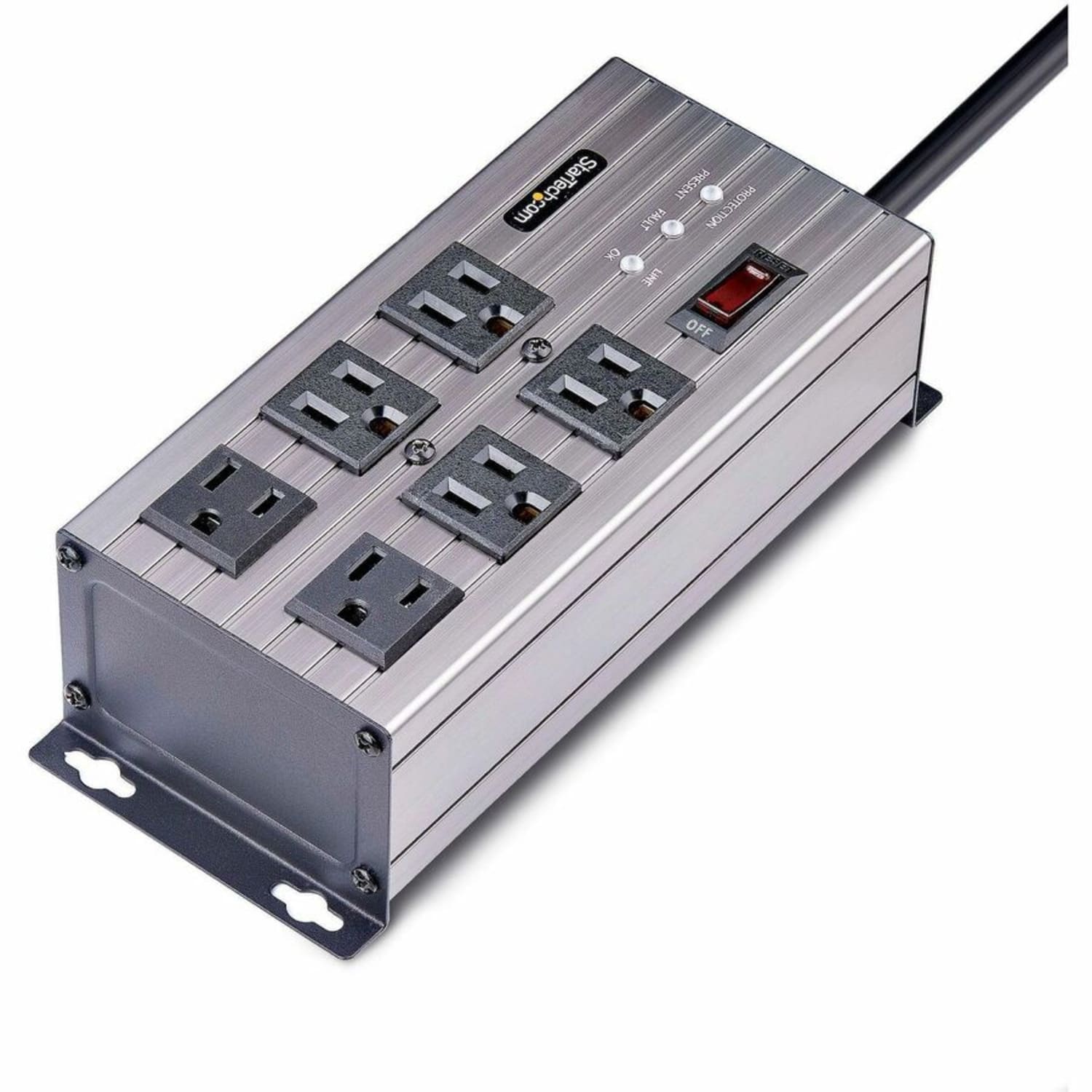 StarTech.com 6-Outlet Industrial Power Strip 125V/15A, EMI/RFI Isolation, Surge Protection, Mountable PDU, 8ft NEMA  - 6N515S8POWERSTRIP - Image 3