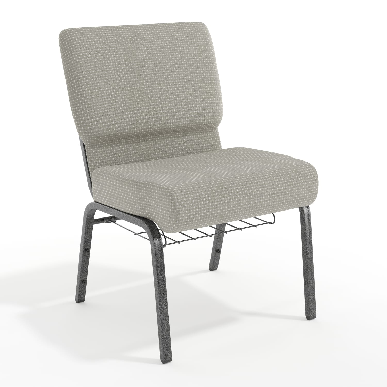 Flash Furniture HERCULES Series Church Chair With Book Rack, Gray Dot/Silver Vein