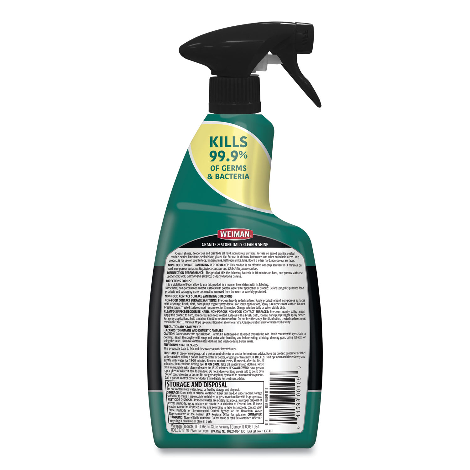WEIMAN Granite Cleaner and Polish, Citrus Scent, 24 oz Spray Bottle - Image 3