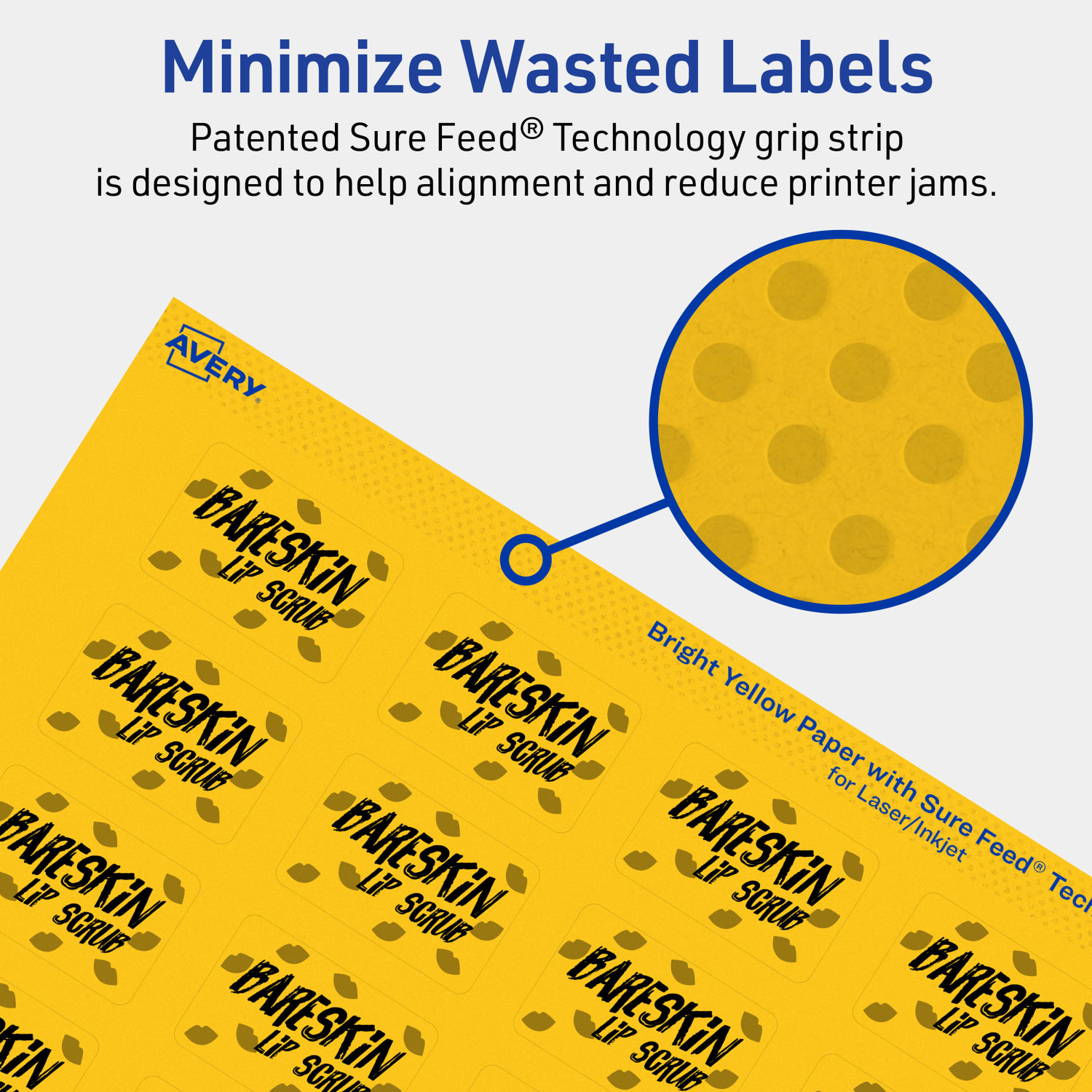 Avery Print-To-The-Edge Labels With Sure Feed Technology And Easy Peel, 94219-BYP80, Rectangle, 1in x 1-1/2in, Matte Bright Yellow, Pack of 2560 - Image 5