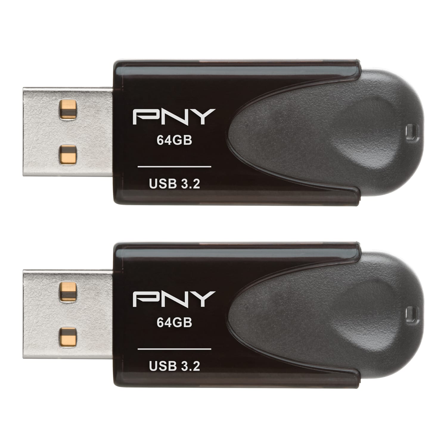 PNY Elite Turbo Attache 4 USB 3.2 Flash Drives, 64 GB, Dark Gray, Pack Of 2 Flash Drives - Image 5