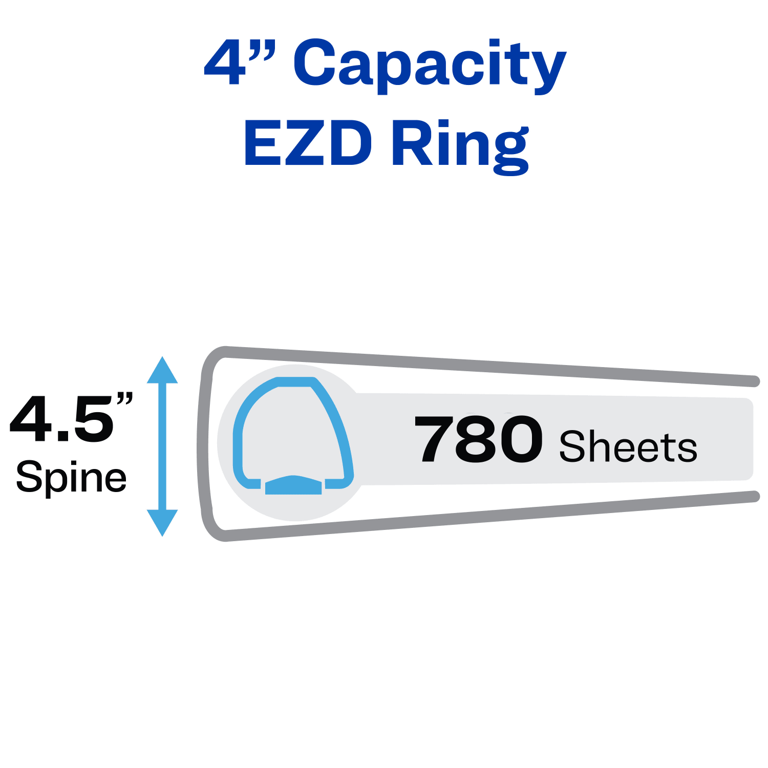 Avery Heavy-Duty View 3 Ring Binder, 4in One Touch EZD Rings, White, 1 Binder - Image 3