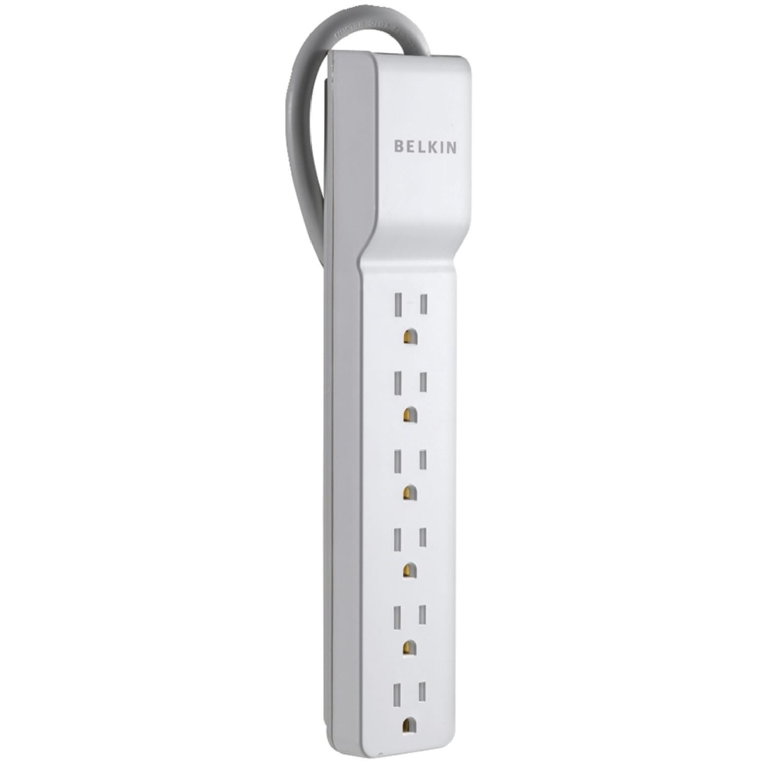 Belkin 6 Outlet Power Strip Surge Protector with 6ft Power Cord - 720 Joules - White - Receptacles: 6 x NEMA 5-15R - 720J - Image 3