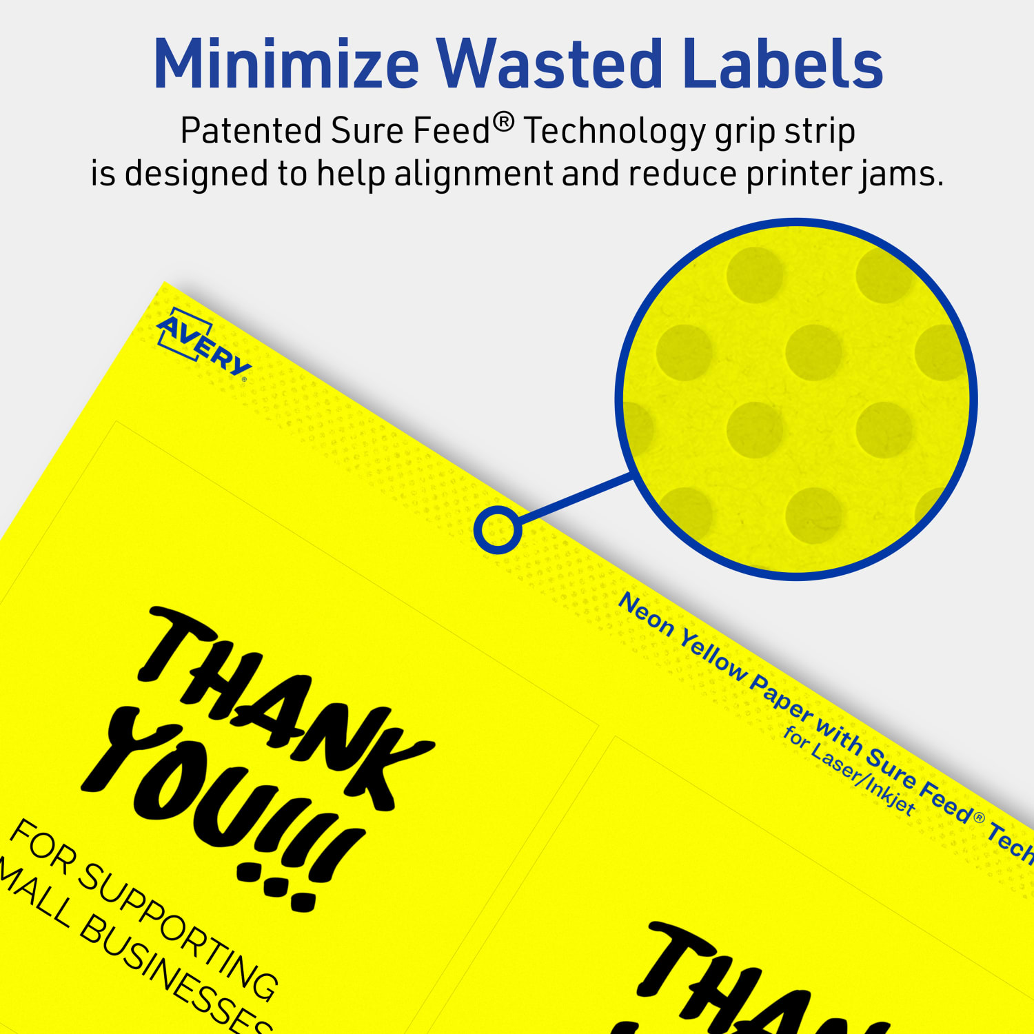 Avery Printable Labels With Sure Feed Technology, 94100-NYP40, Square, 4in x 4in, Matte Neon Yellow, Pack of 160 - Image 5