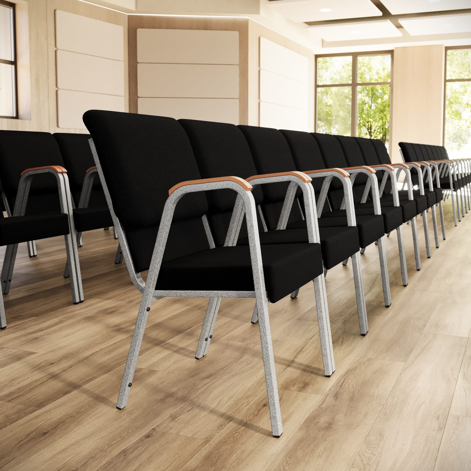 Flash Furniture HERCULES Series Stacking Wood Accent Arm Church Chair BlackSilver PopularChairscom Flash Furniture HERCULES Series Stacking Wood Accent Arm Church Chair BlackSilver PopularChairscom