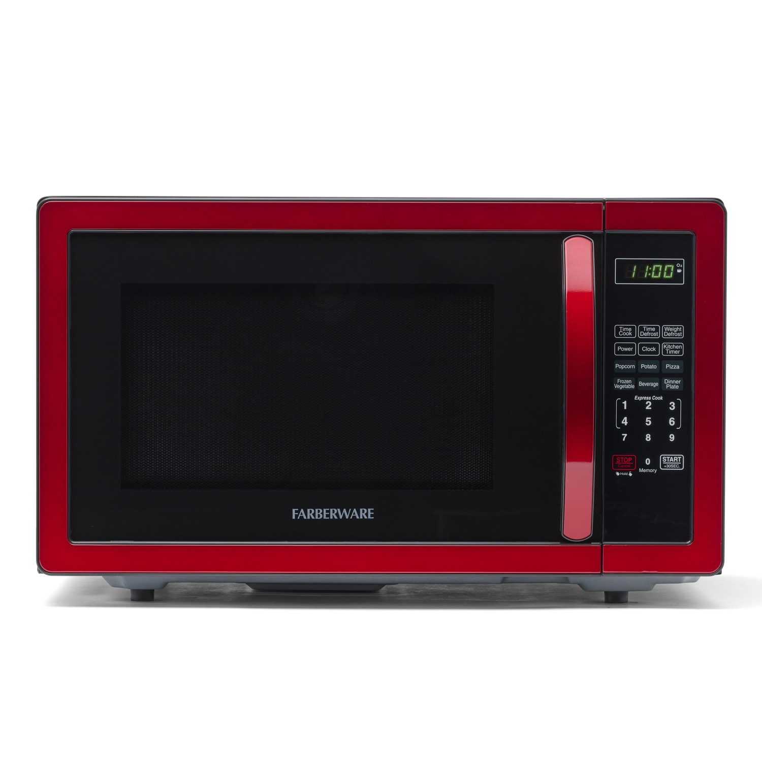 Farberware Classic 1.1 Cu Ft Countertop Microwave, Metallic Red - Image 3