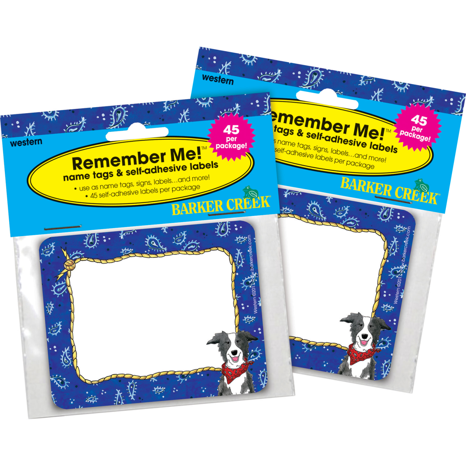 Barker Creek Name Tags, 2 -3/4" x 3 1/2", Western, 45 Name Tags Per Pack, Case Of 2 Packs - Image 4