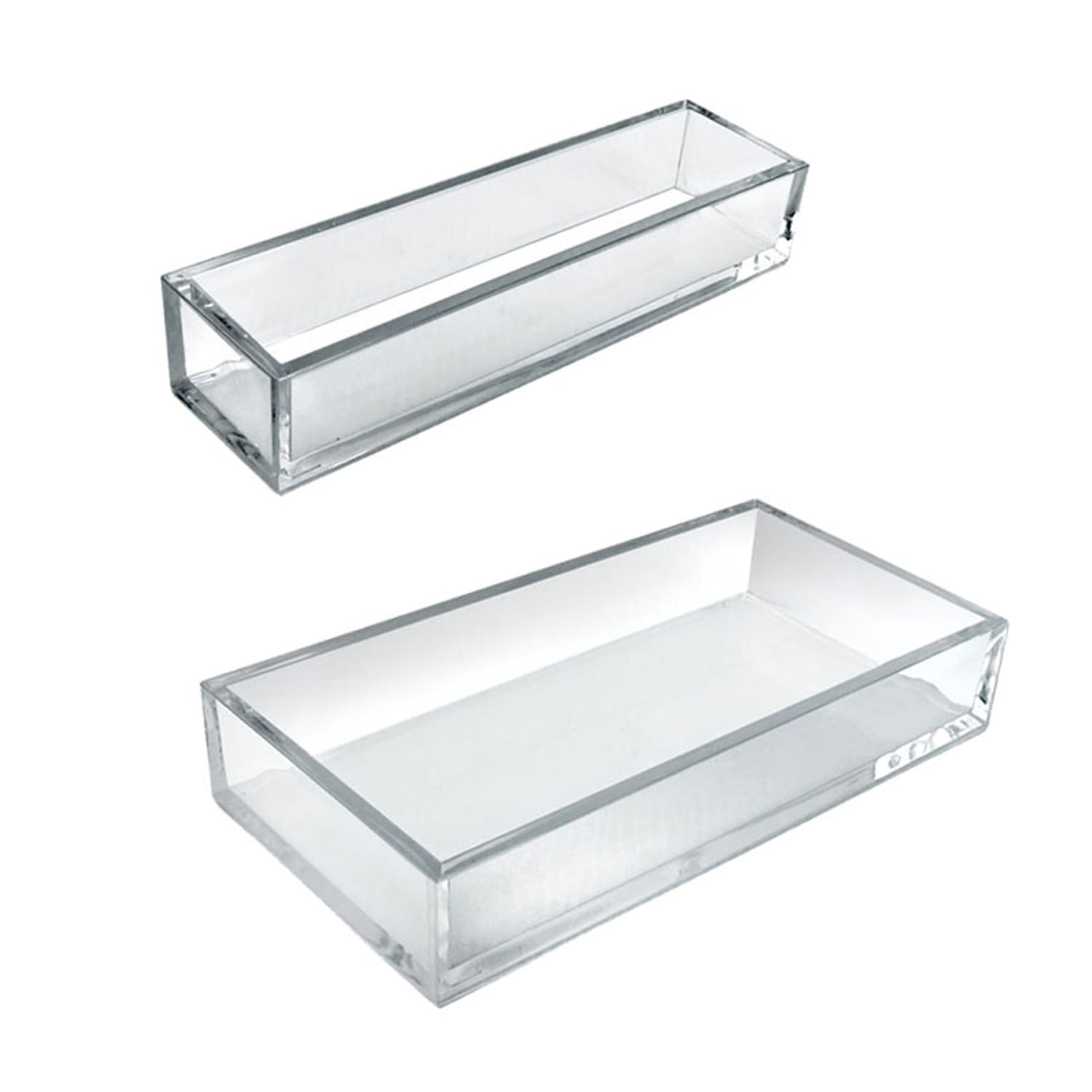 Azar Displays Deluxe Tray 3-Piece Set, Narrow Trays/Large Tray, Clear - Image 3