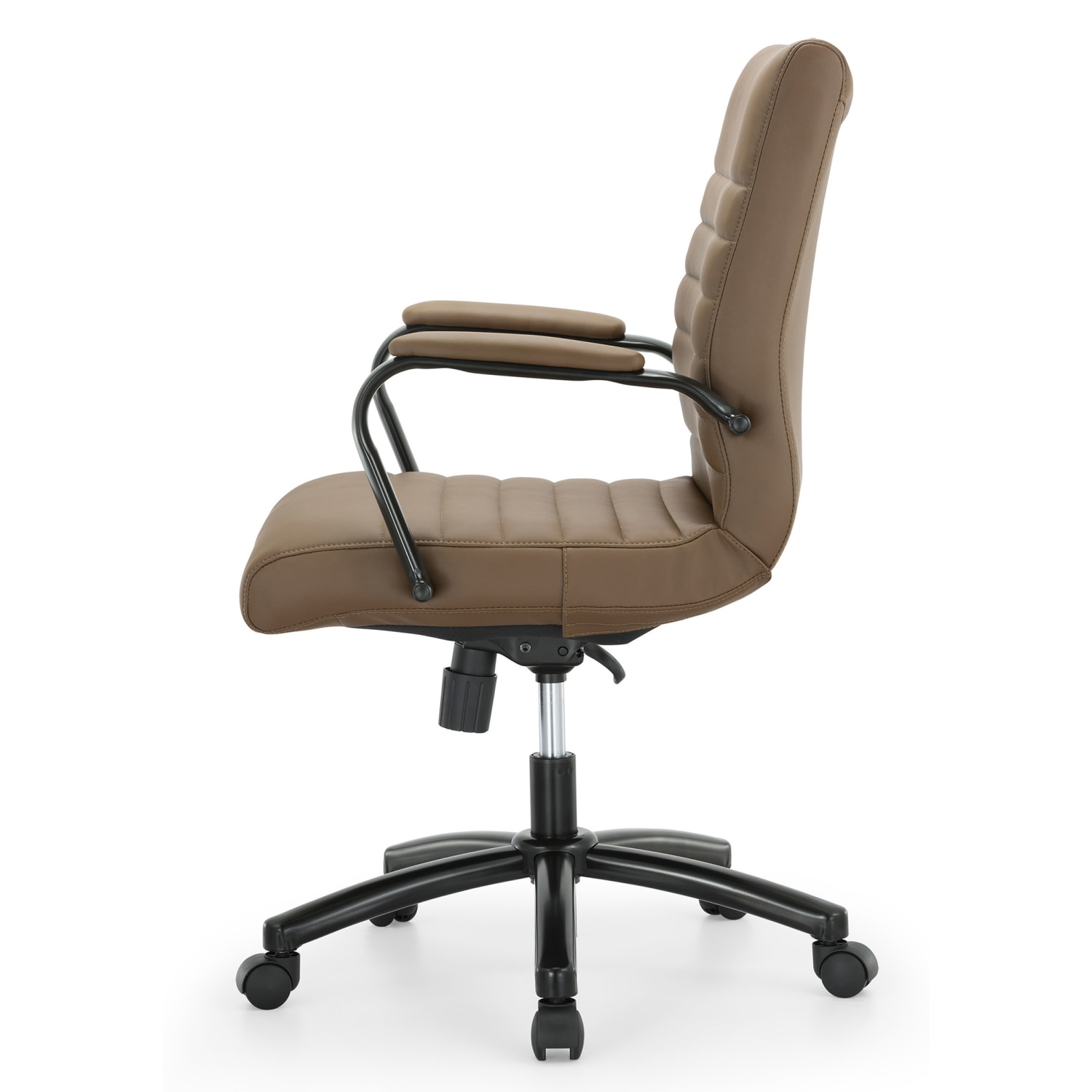 Realspace Modern Comfort Winsley Bonded Leather Mid Back Manager Office Chair BrownBlack BIFMA Compliant PopularChairscom
