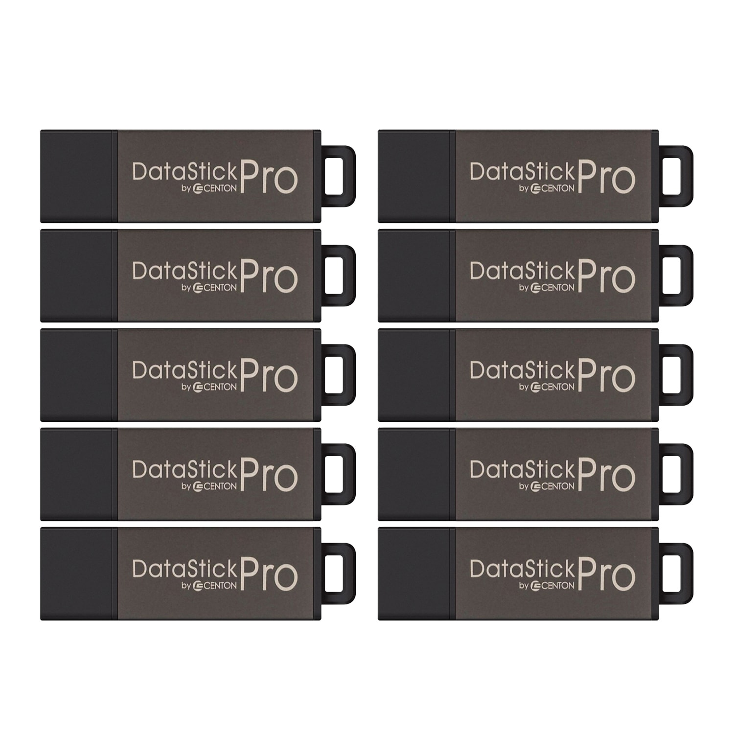 Centon DataStick Pro USB 2.0 Flash Drives, 8GB, Pro Gray, Pack Of 25 Flash Drives, S1-U2P1-8G25PK