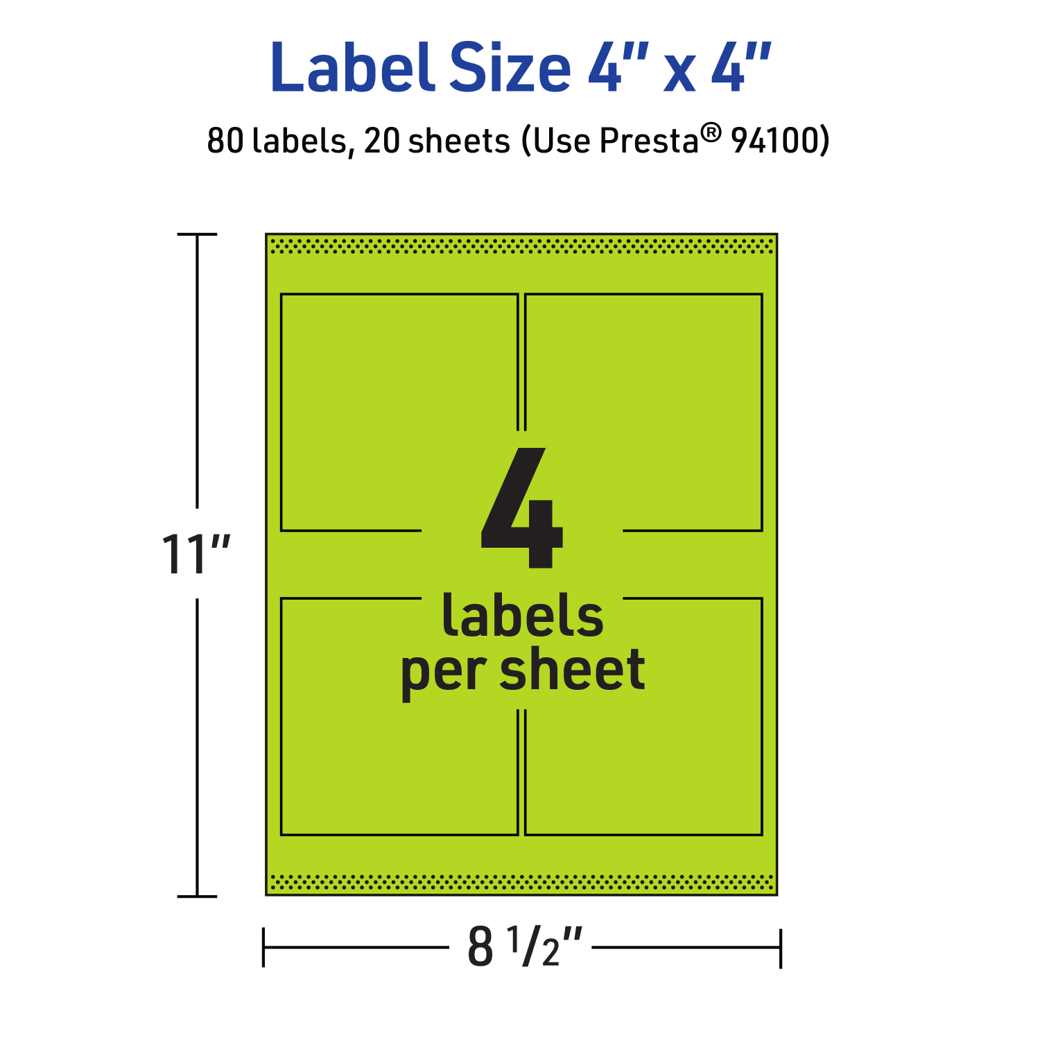 Avery Printable Labels With Sure Feed Technology, 94100-BGP20, Square, 4in x 4in, Matte Bright Green, Pack of 80 - Image 6
