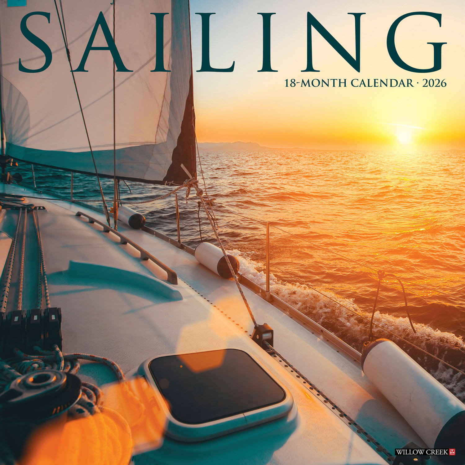 2026 Willow Creek Press Sports Monthly Wall Calendar, 12in x 12in, Sailing, January To December, 52631
