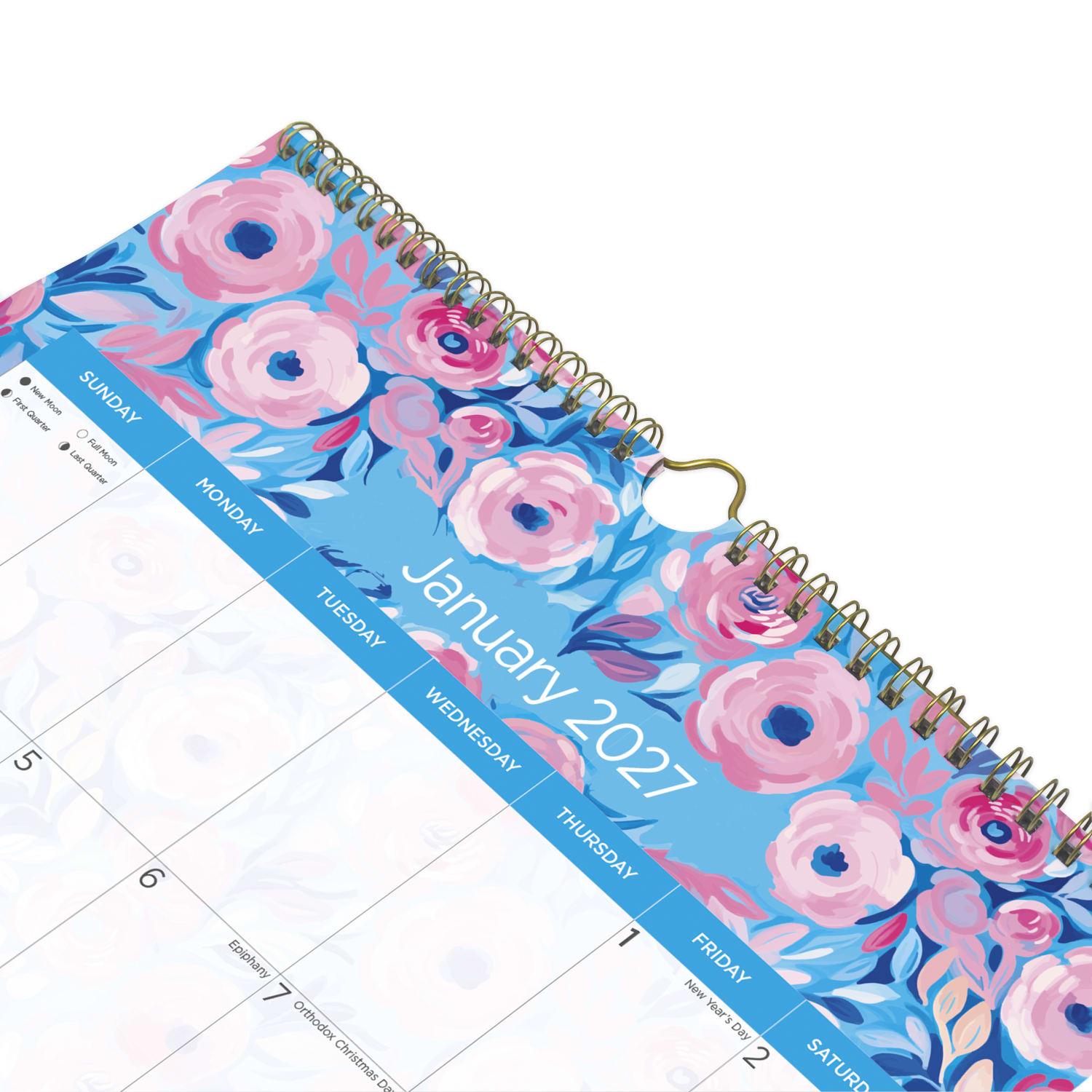 2027 Blueline Colorful Monthly Wall Calendar, 12in x 17in, Floral, January To December, C173128, Total Qty 1 - Image 4