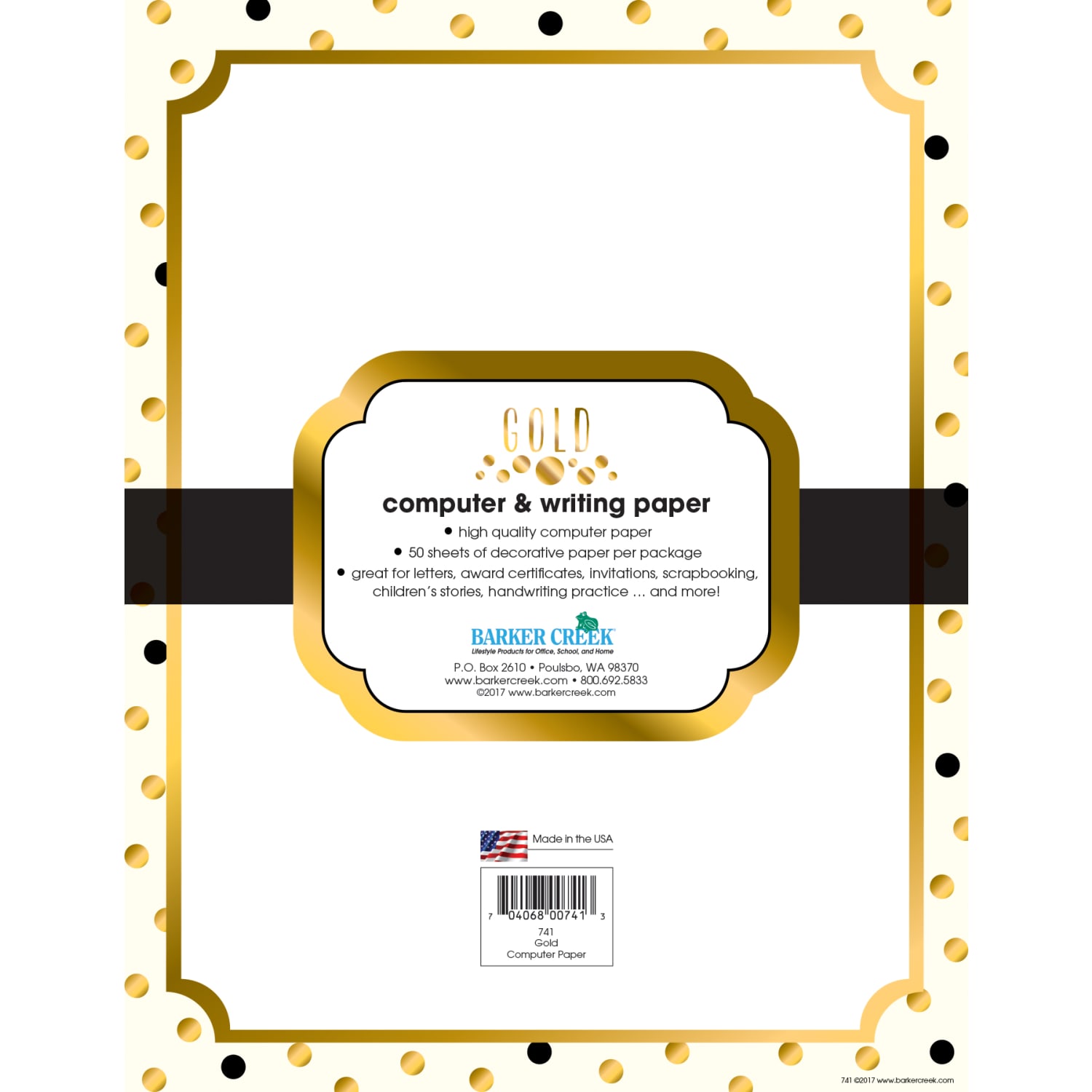 Barker Creek Computer Paper, 8 1/2in x 11in, Gold, Pack Of 50 Sheets - Image 3