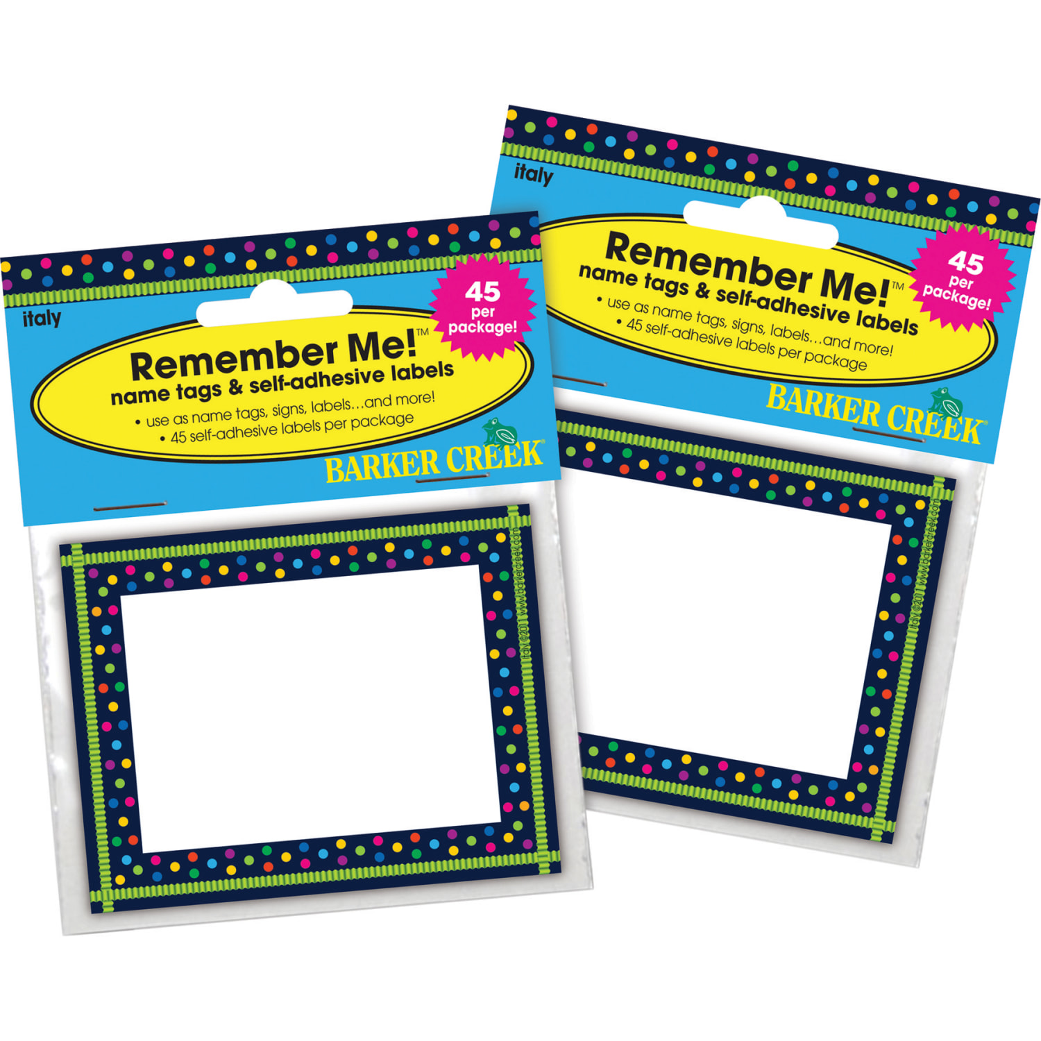 Barker Creek Name Tags, 2 -3/4" x 3 1/2", Italy, 45 Name Tags Per Pack, Case Of 2 Packs - Image 4