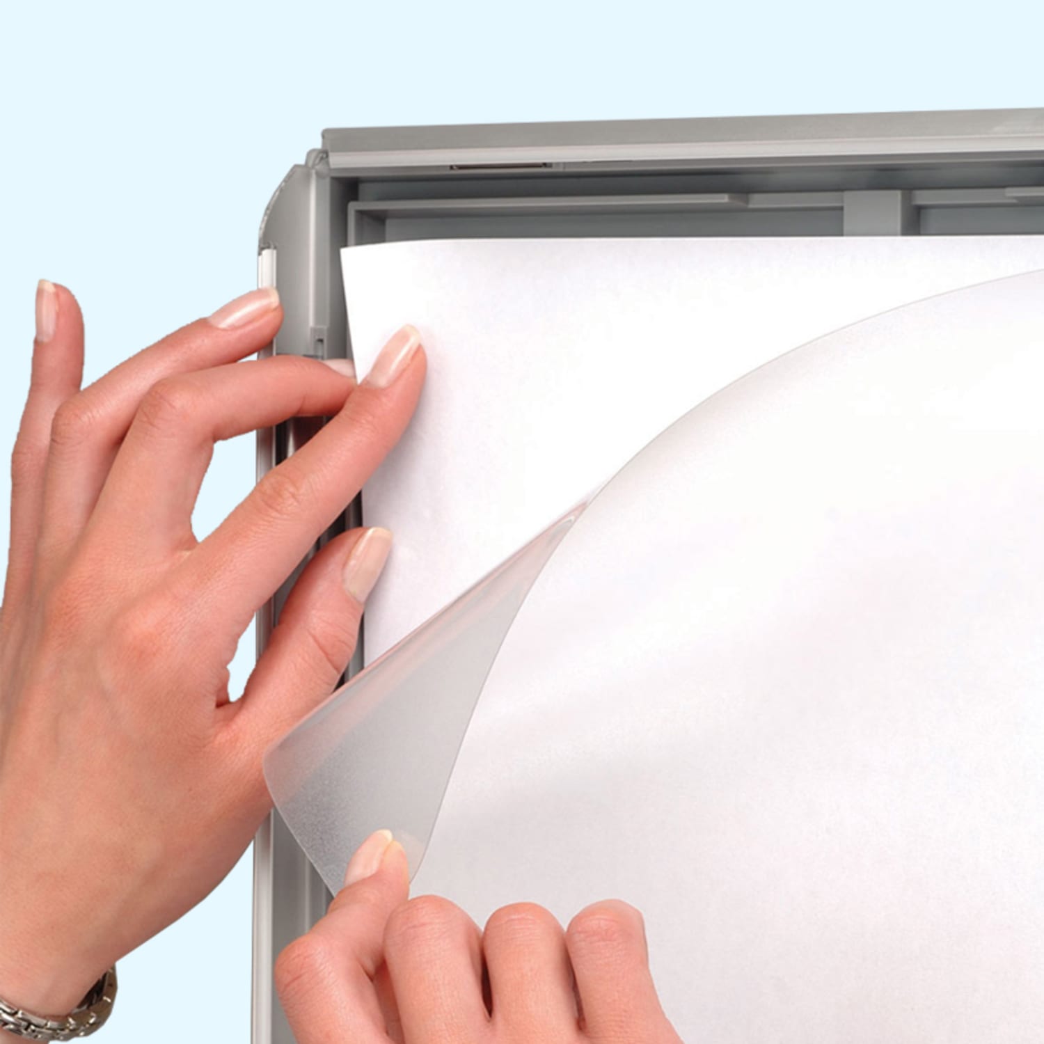 Azar Displays Vertical/Horizontal Large-Format Snap Frame, 24inH x 18inW x 1/2inD, Silver - Image 4