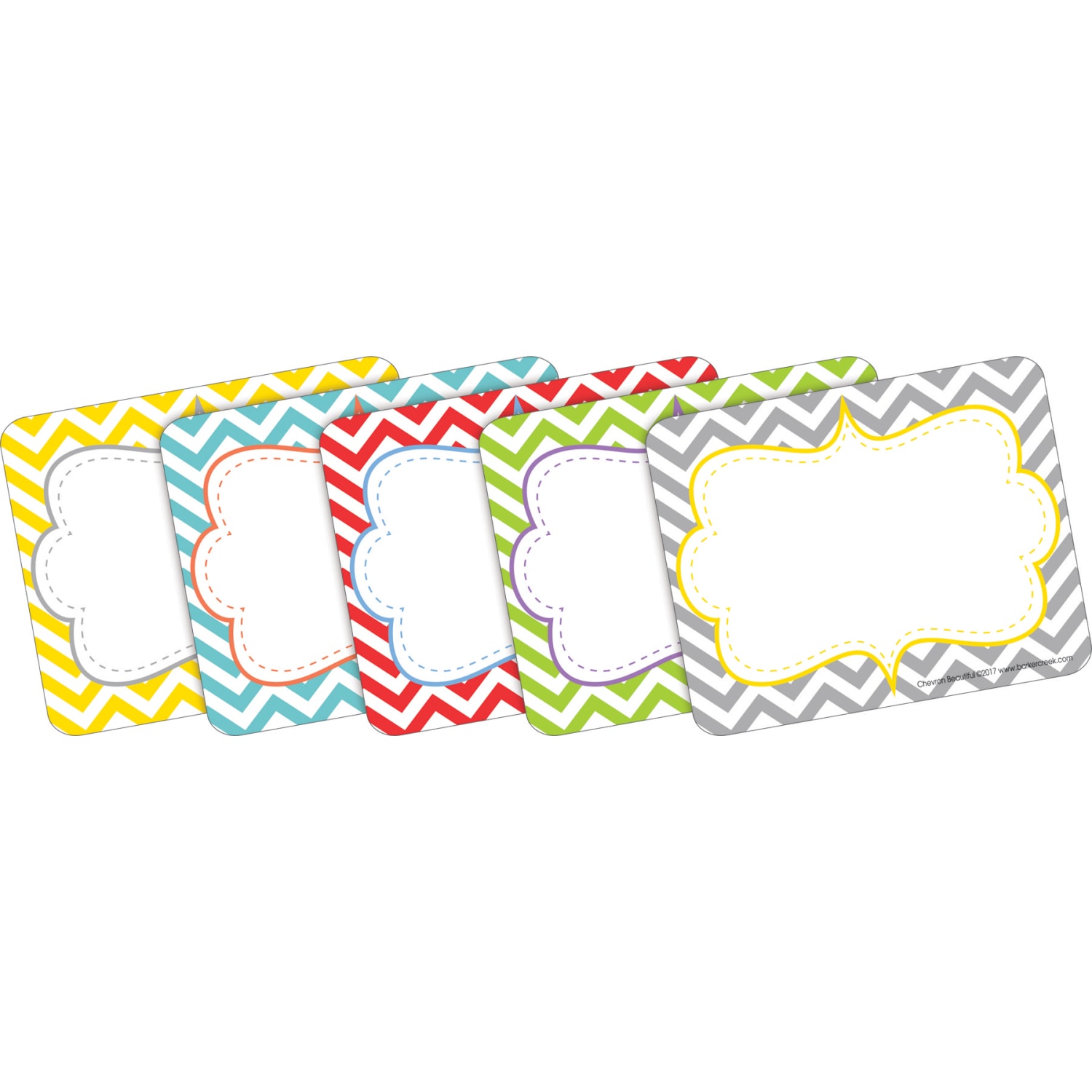 Barker Creek Name Tags, 2 -3/4" x 3 1/2", Beautiful Chevron, 45 Name Tags Per Pack, Case Of 2 Packs - Image 3