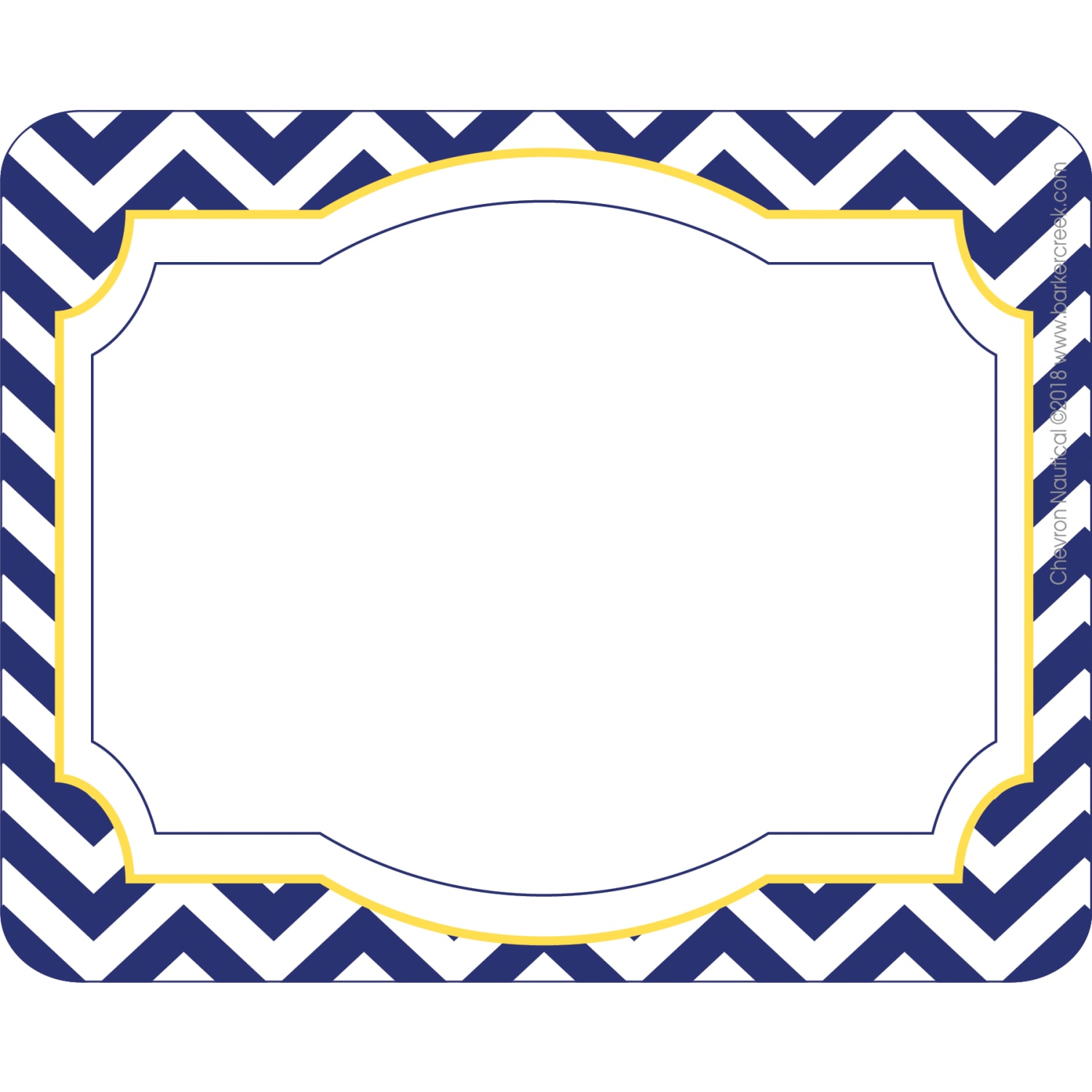 Barker Creek Name Tags, 2 -3/4" x 3 1/2", Nautical Chevron, 45 Name Tags Per Pack, Case Of 2 Packs - Image 3