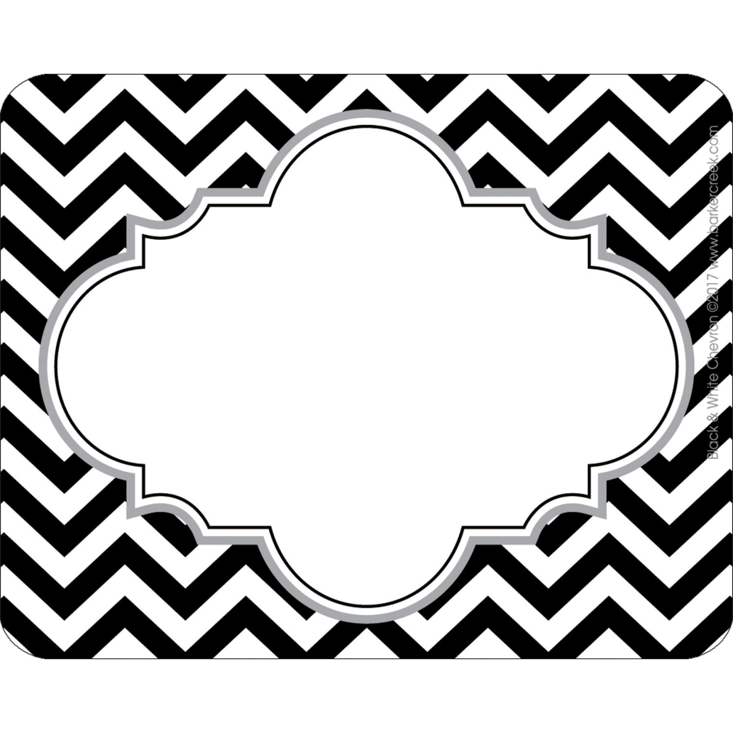 Barker Creek Name Tags, 2 -3/4" x 3 1/2", Chevron, 45 Name Tags Per Pack, Black/White, Case Of 2 Packs - Image 3