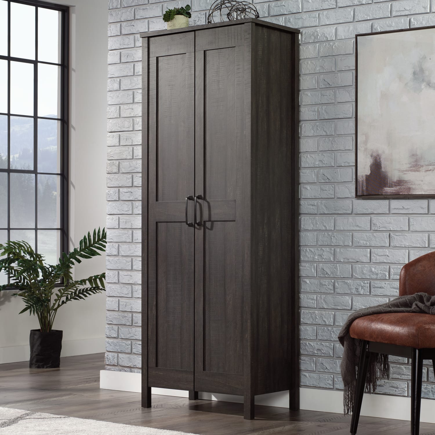 Sauder Select 27inW 2-Door Storage Cabinet, Blade Walnut - Image 3