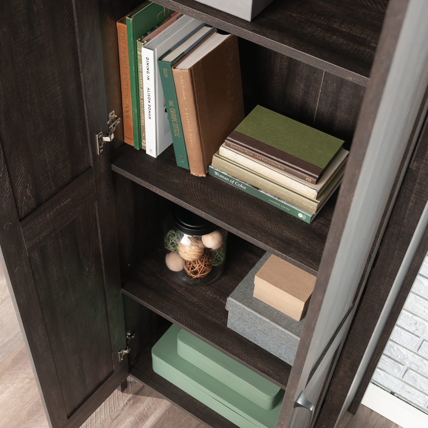 Sauder Select 27inW 2-Door Storage Cabinet, Blade Walnut - Image 5