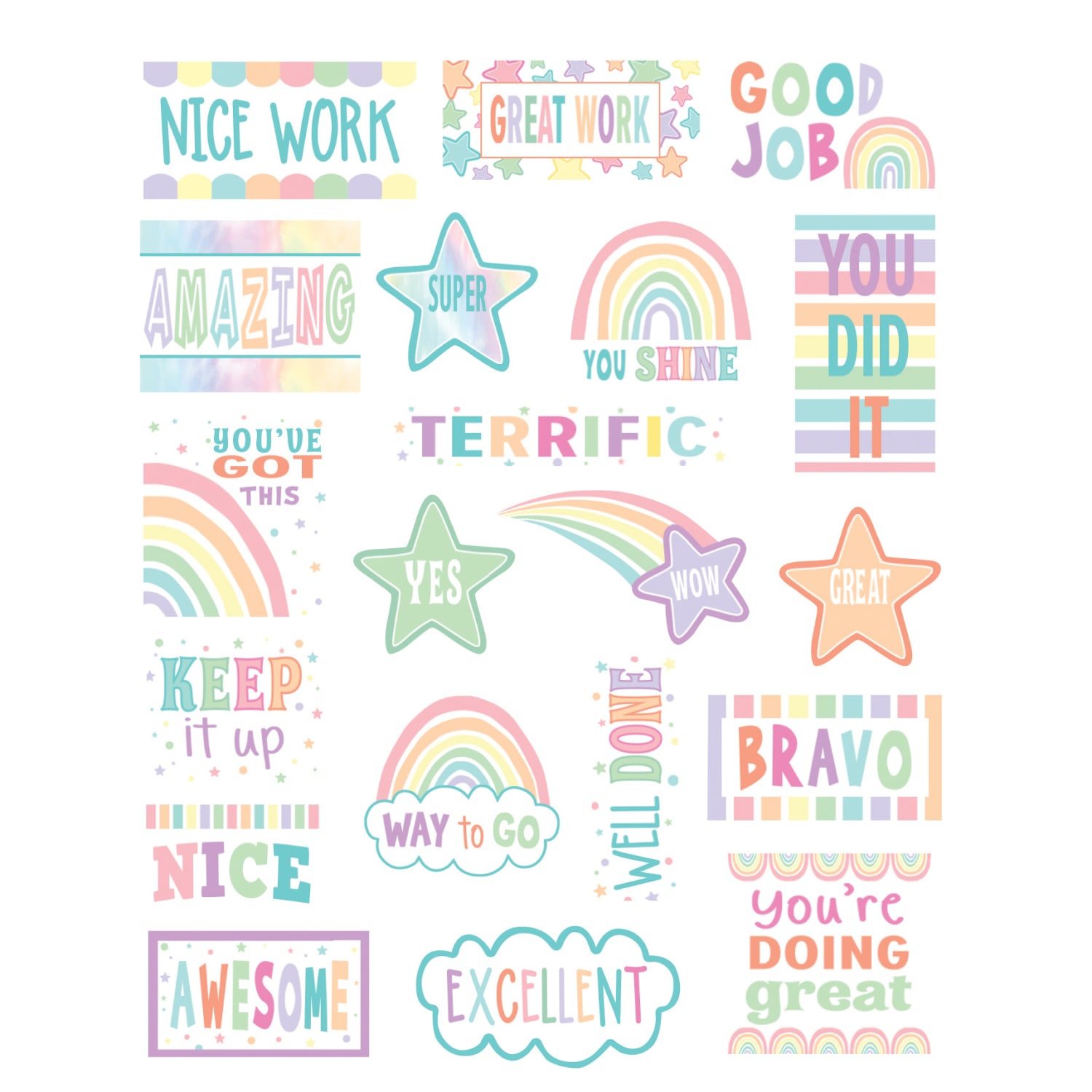 Teacher Created Resources Stickers, Pastel Pop, 120 Stickers Per Pack, Set Of 12 Packs - Image 3