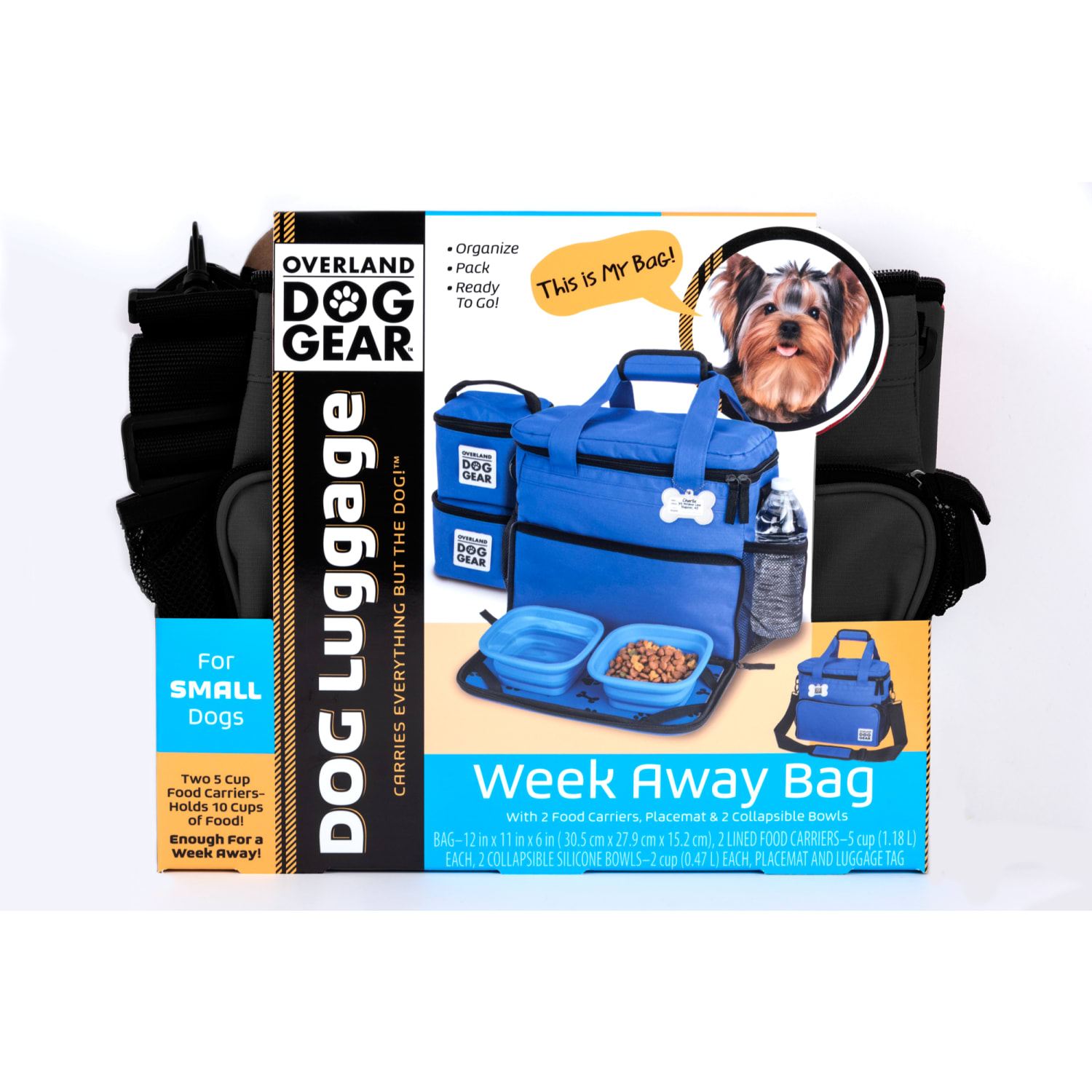Mobile Dog Gear Week Away Bag For Small Dogs, 11inH x 6inW x 12inD, Black - Image 3