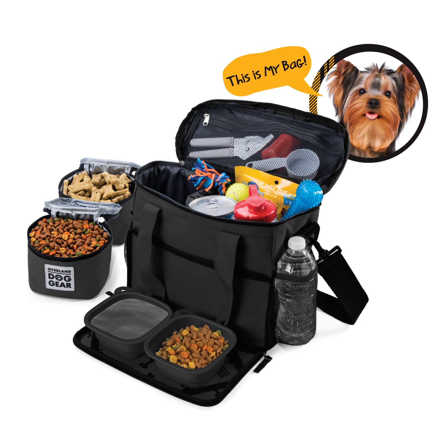 Mobile Dog Gear Week Away Bag For Small Dogs, 11inH x 6inW x 12inD, Black - Image 4