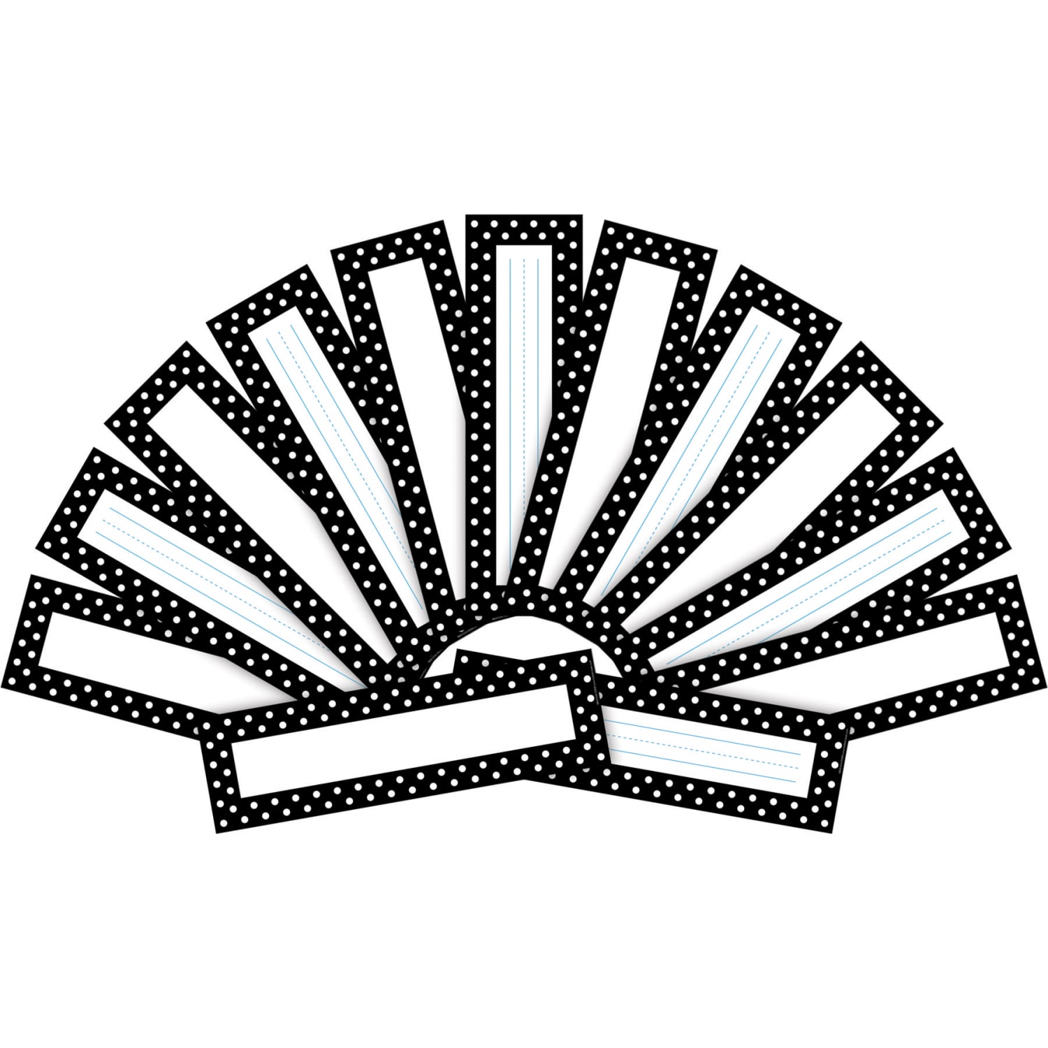 Barker Creek Double-Sided Name Plates, 12in x 3 1/2in, Black/White Dot, Pack Of 72 Name Plates - Image 3