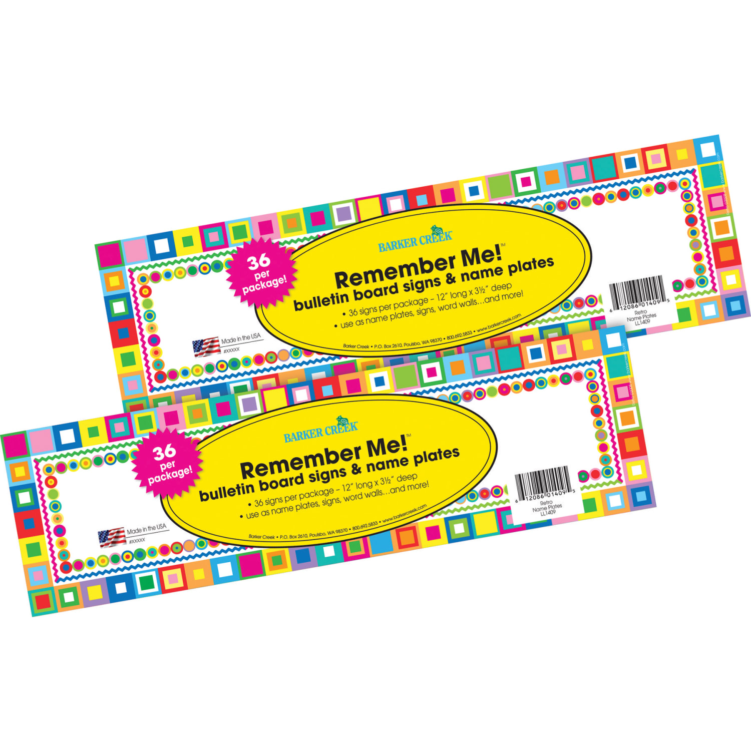 Barker Creek Single-Sided Name Plates, 12in x 3 1/2in, Retro, Pack Of 72 Name Plates - Image 4