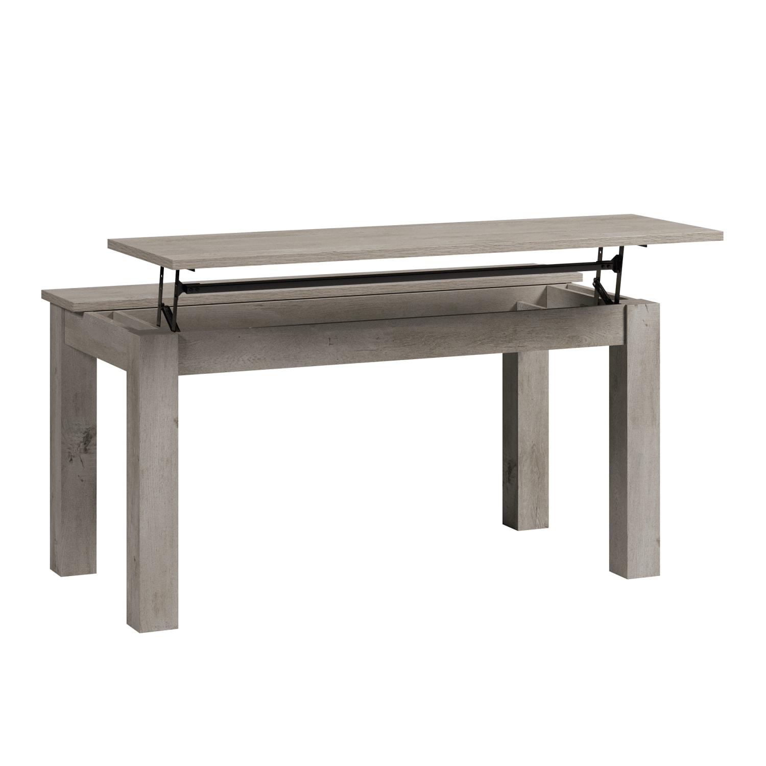 Sauder Northcott 60inW Lift-Top Dining Table Computer Desk, Mystic Oak - Image 3