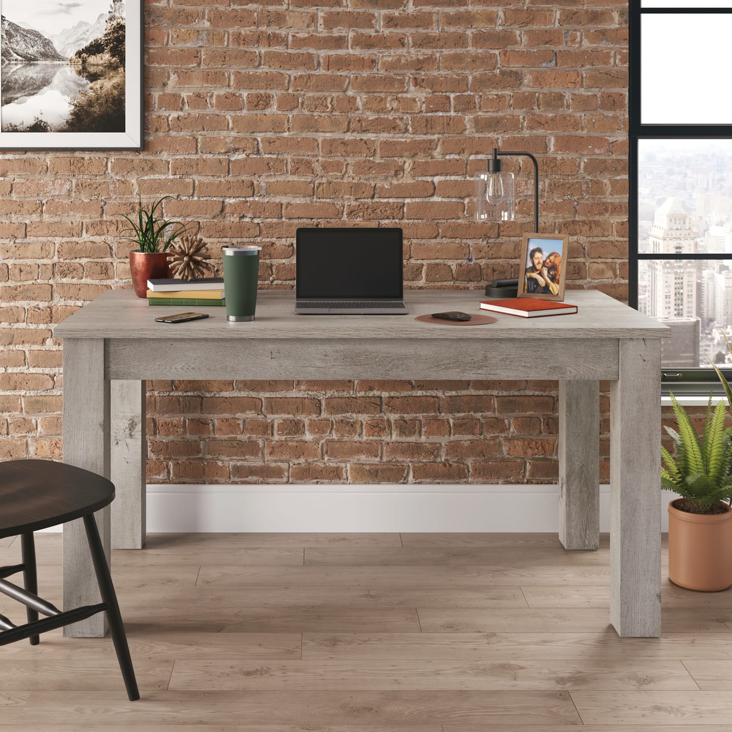 Sauder Northcott 60inW Lift-Top Dining Table Computer Desk, Mystic Oak - Image 4
