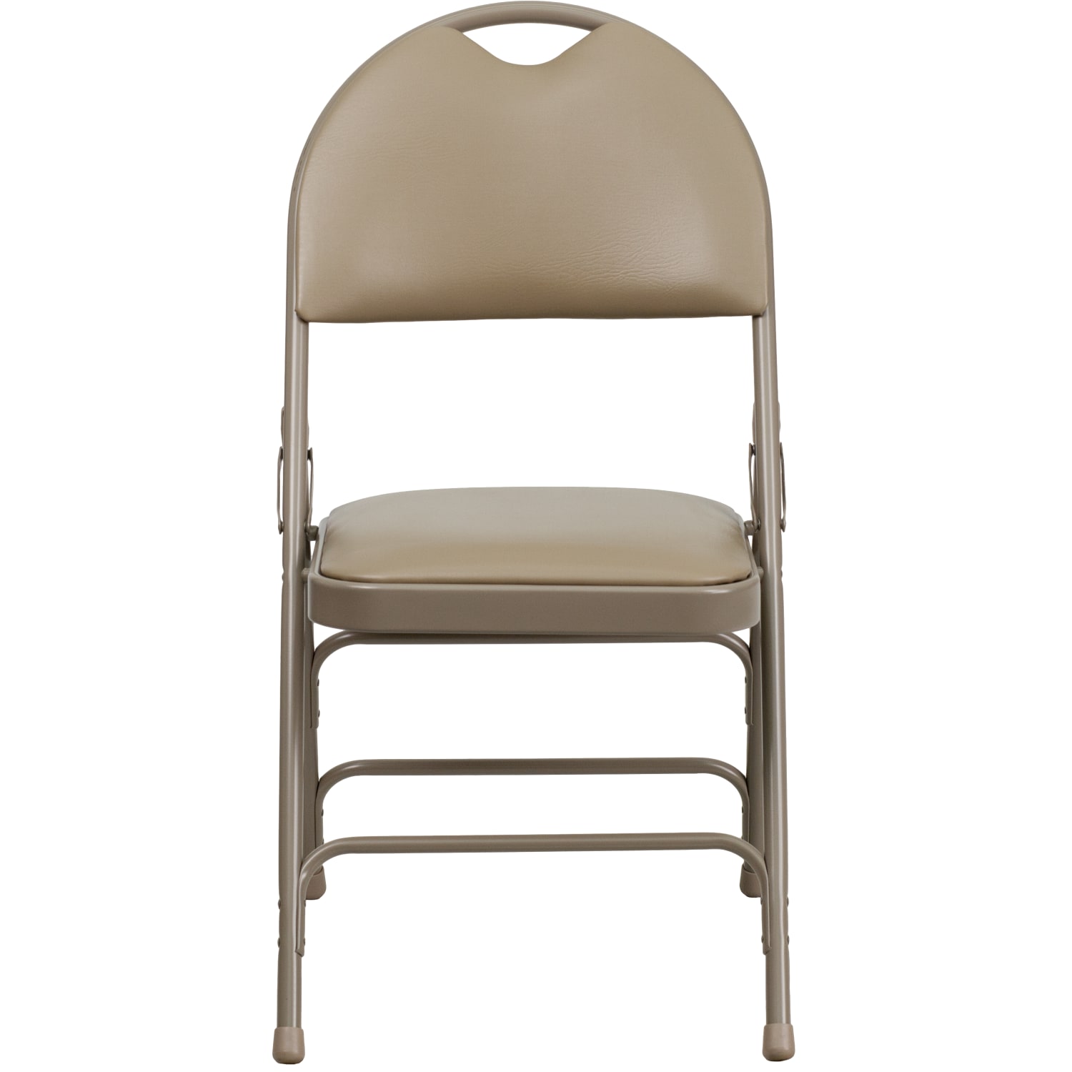 Flash Furniture HERCULES Series Extra Large Ultra Premium Triple Braced MetalVinyl Folding Chairs With Easy Carry Handles Beige Pack Of 2 Chairs PopularChairscom
