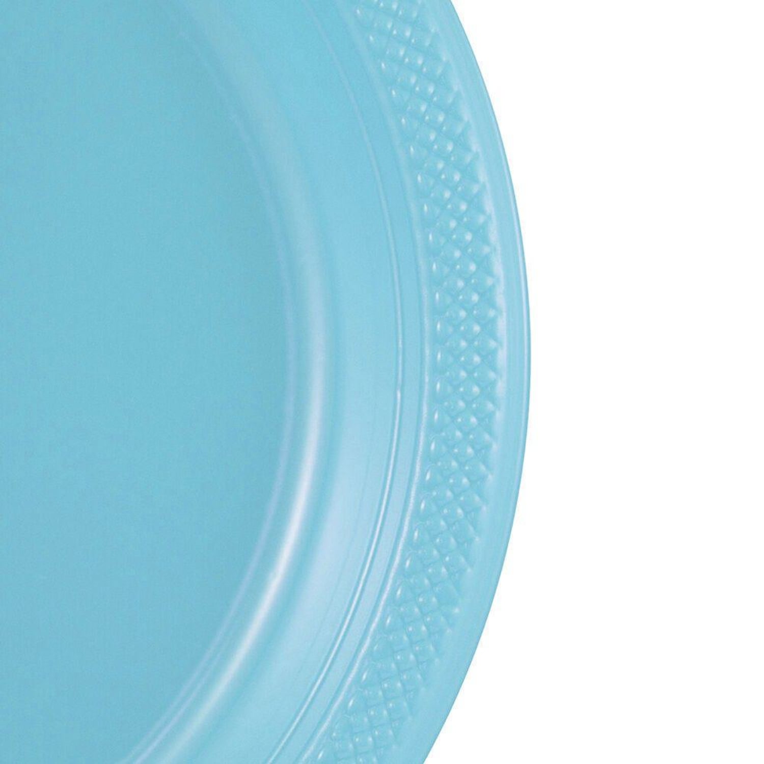 JAM PAPER Round Plastic Party Plates, Medium, 9 inch, Sea Blue, 20/Pack - Image 3