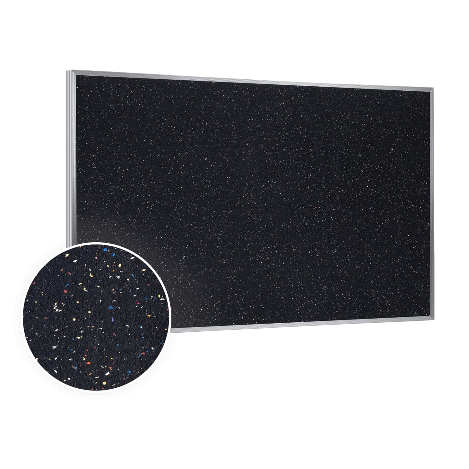 Ghent Rubber Bulletin Board, 4 1/24in x 5 1/24in, 90% Recycled, Confetti Satin Aluminum Frame - Image 3