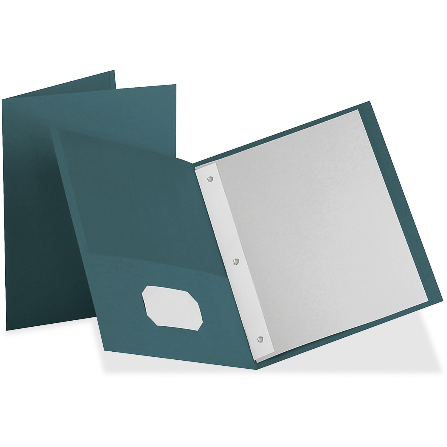 Oxford Twin Pocket 3-Hole Fastener Folders, Letter Size (8 1/2in x 11in), Teal, Box Of 25