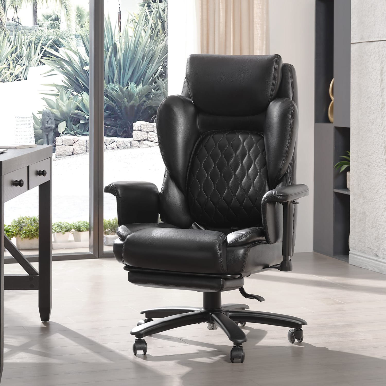 Bestier Ergonomic Faux Leather High-Back Executive Office Chair, Black - Image 9