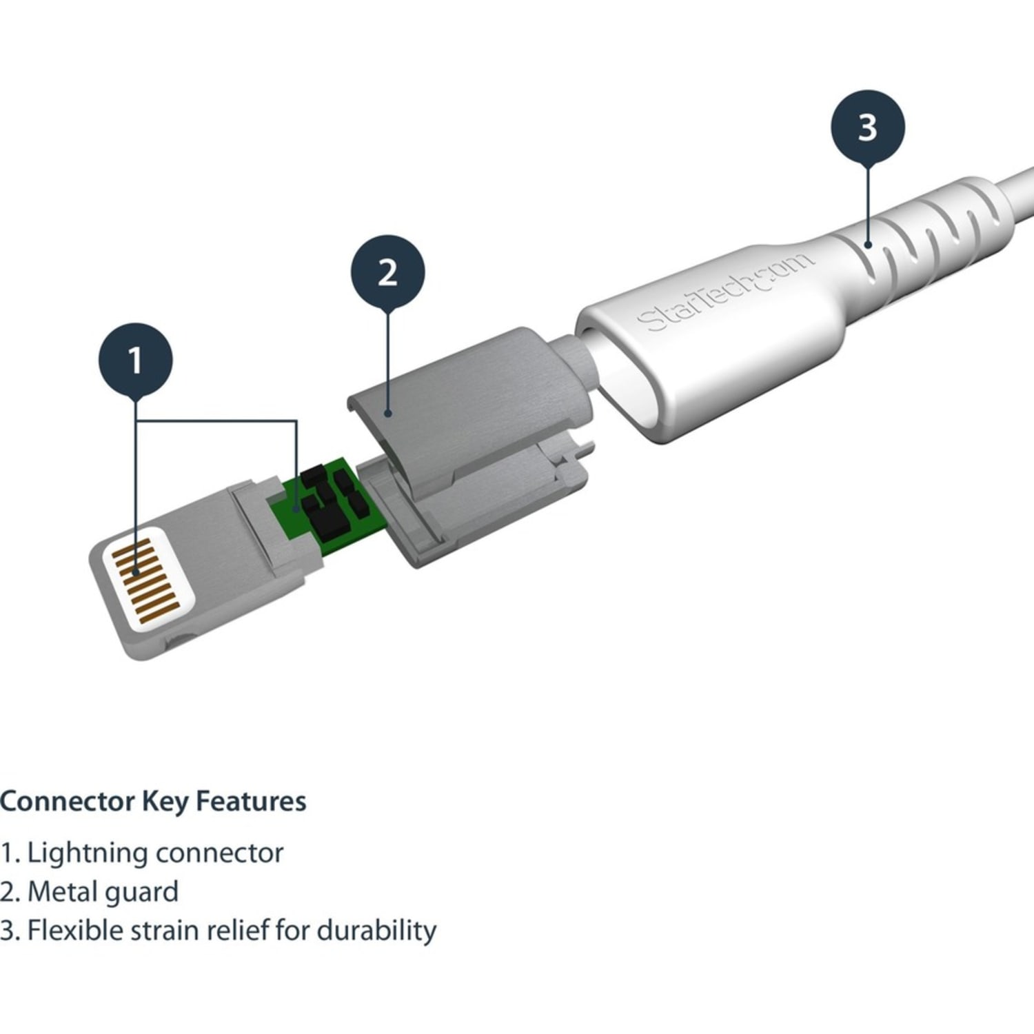 StarTech.com 3.3ft USB To Lightning Cable, White - Image 4