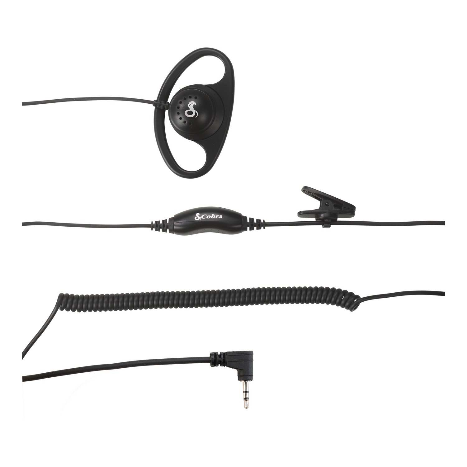Cobra D-Style 2.5-mm Earpiece for Select Cobra FRS PX650, RX, ACXT, GMRS & FRS TrailBlazer 2-Way Radios, Black
