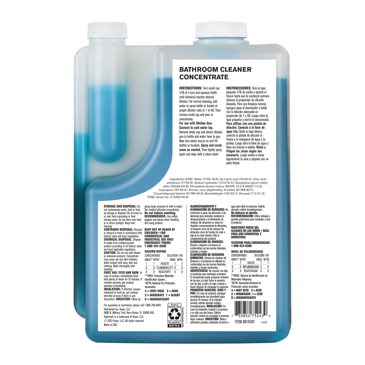 Highmark ECO Liquid Bathroom Cleaner Concentrate, 2 Liters, Case Of 4 Bottles - Image 4