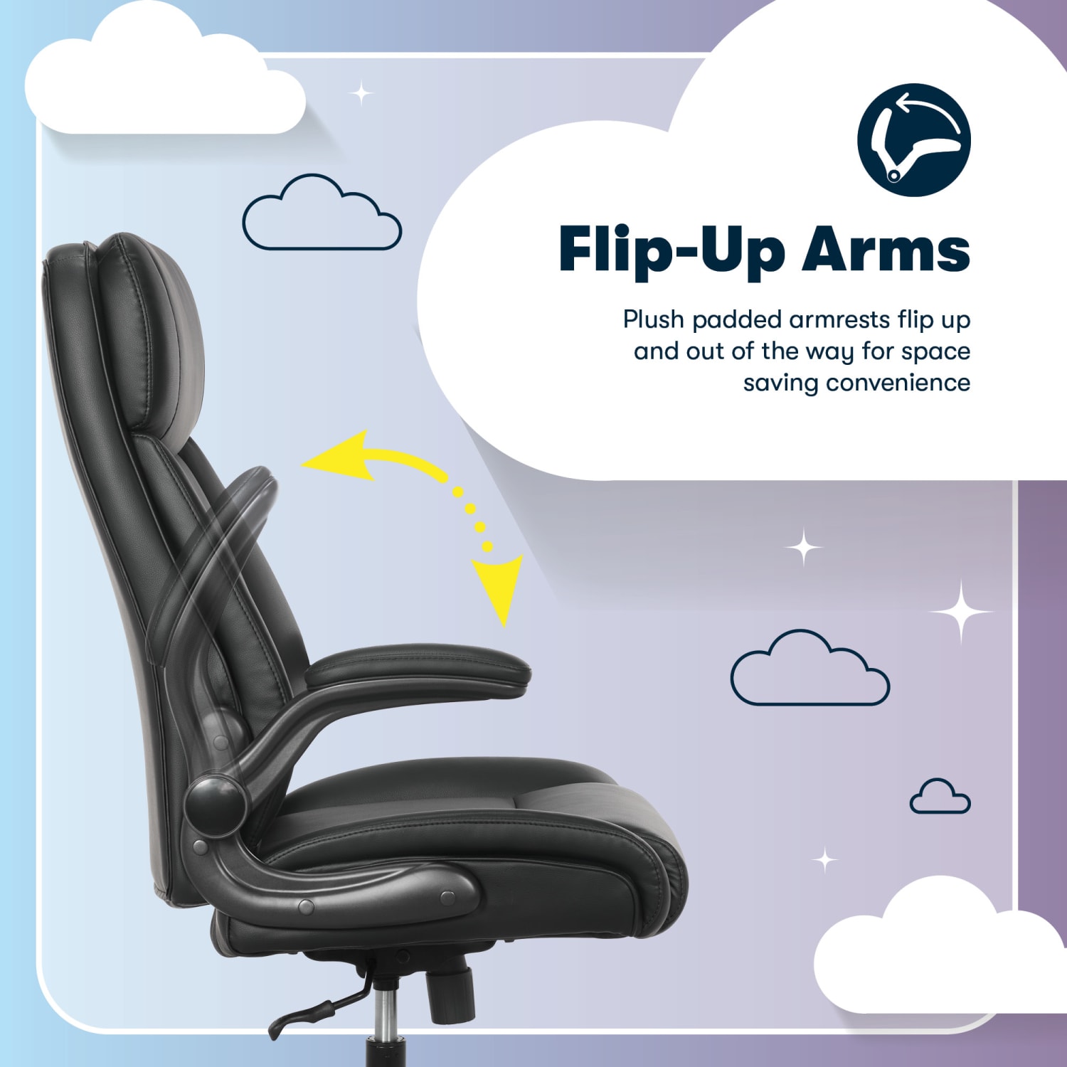 Serta® Torrington Ergonomic High-Back Faux Leather Big & Tall Executive Office Chair, Black, 52399BLK - Image 10