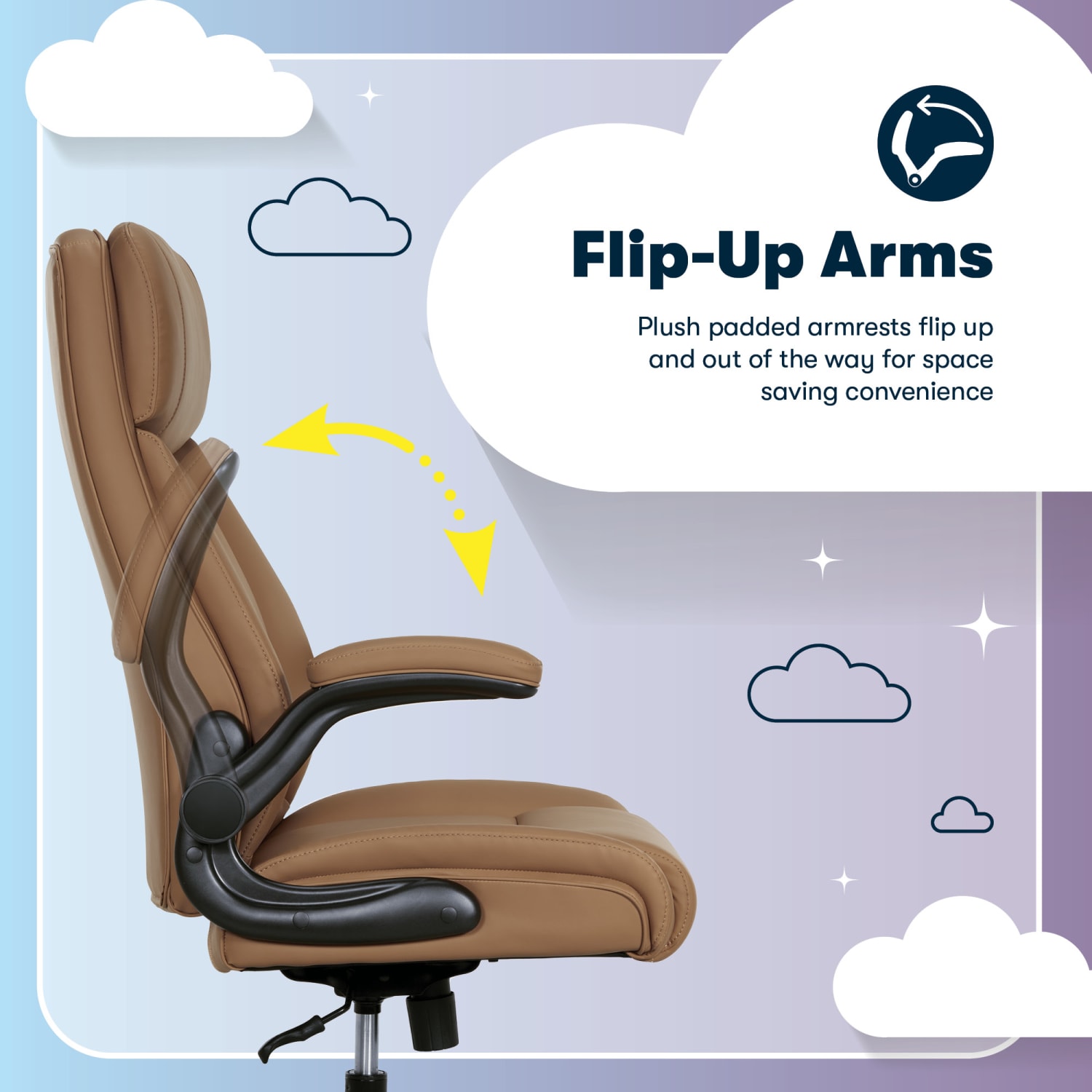 Serta® Torrington Ergonomic High-Back Faux Leather Big & Tall Executive Office Chair, Light Tan - Image 10