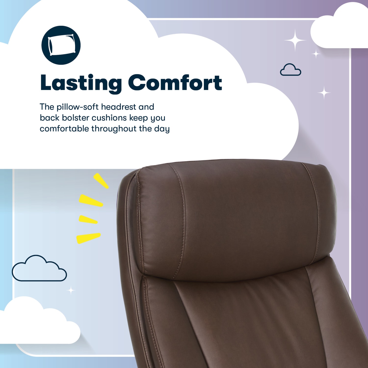 Serta® Torrington Ergonomic High-Back Faux Leather Big & Tall Executive Office Chair, Dark Walnut Brown - Image 7
