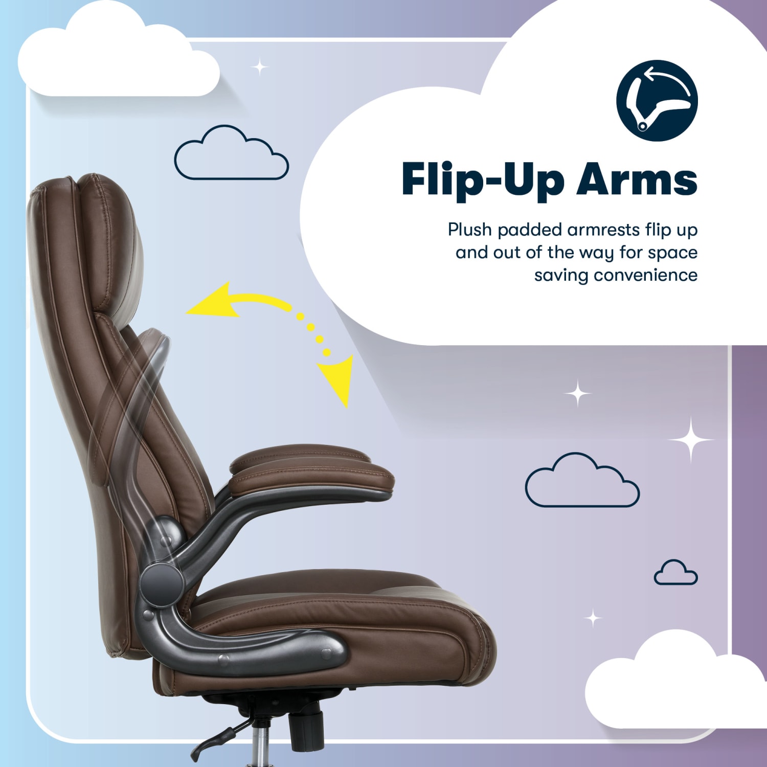 Serta® Torrington Ergonomic High-Back Faux Leather Big & Tall Executive Office Chair, Dark Walnut Brown - Image 10