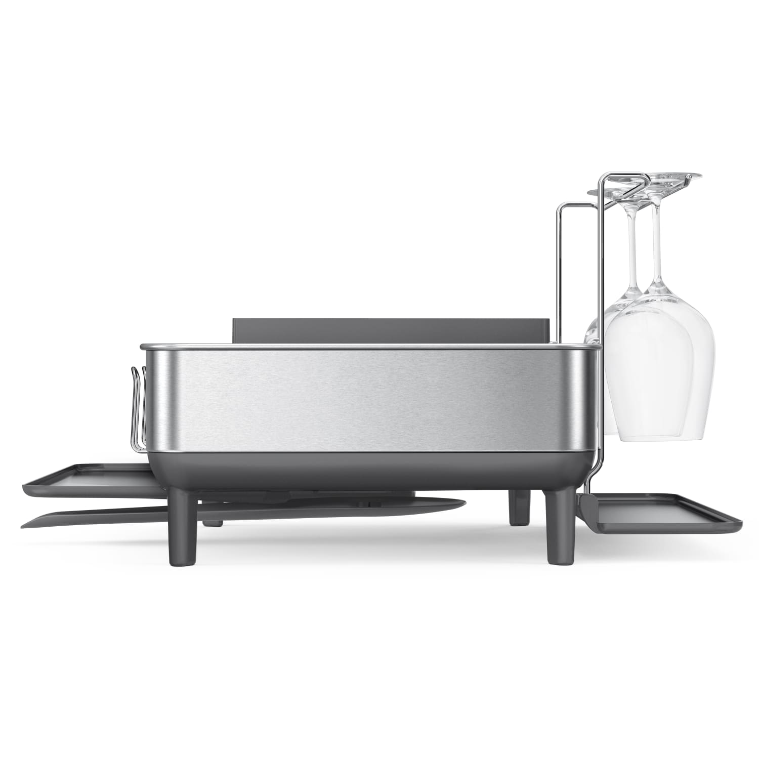 simplehuman Steel Frame Dish Rack, 11-1/2inH x 20-1/4inW x 22-5/16inD, Gray - Image 4